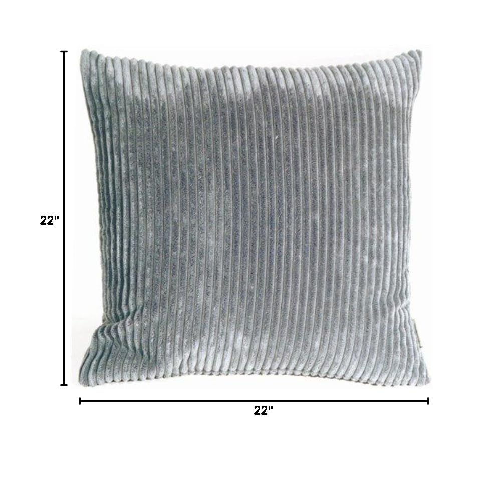Dark Gray Wide Wale Corduroy Throw Pillow 22x22 - Soft Decorative Couch Pillow for Living Room, Bedroom & Sofa Decor