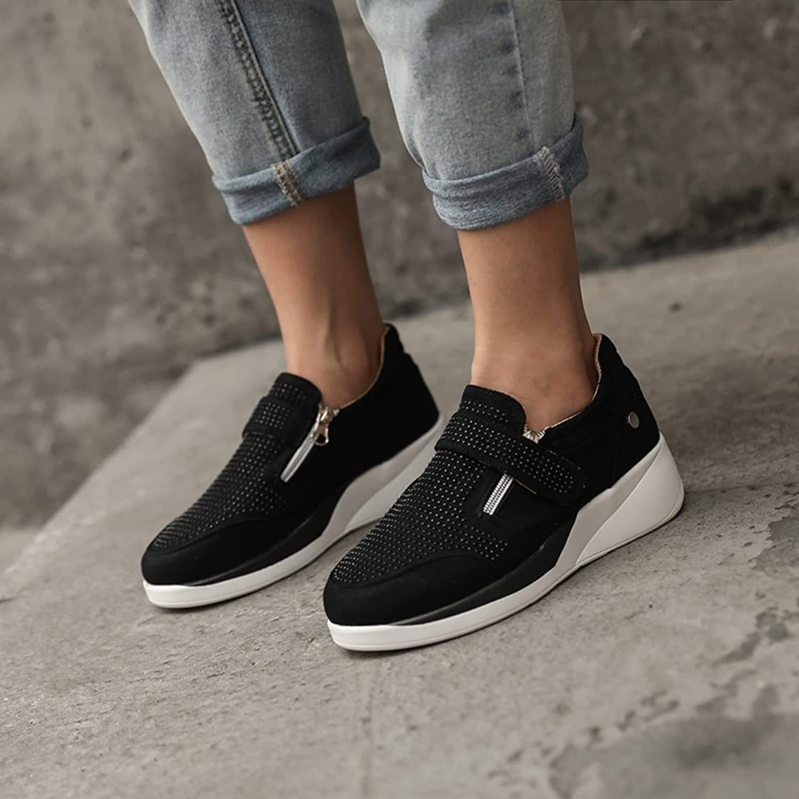 Women's Orthopedic Rhinestone Sneakers - Arch Support Walking Shoes for Women, Fashion Casual Glitter Bling Shoes for Comfort & Style | Perfect for Work, Travel & Everyday Wear