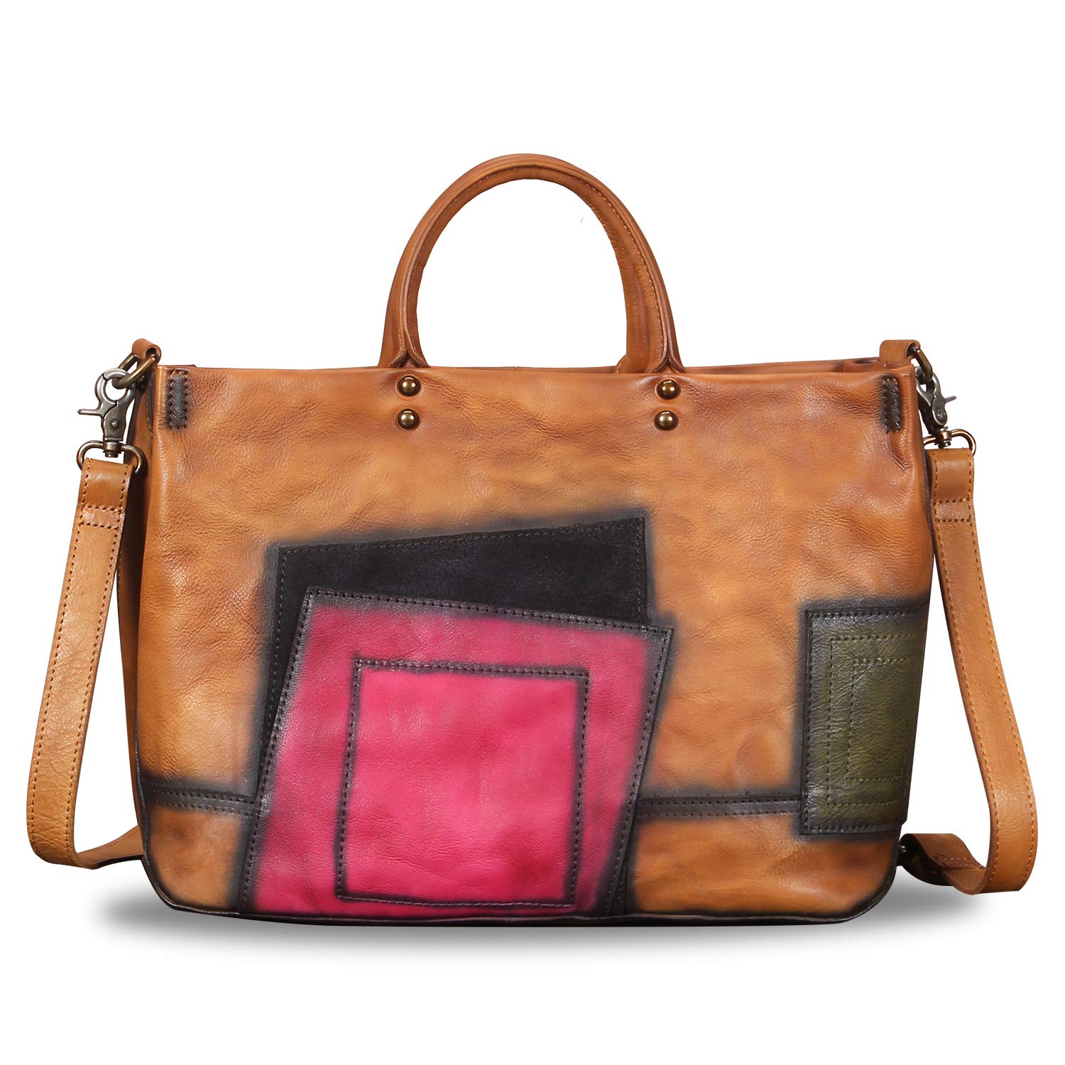Genuine Leather Handbag for Women - Vintage Handmade Top Handle Crossbody Satchel Purse Tote Bag - Perfect for Work, Travel & Everyday Use