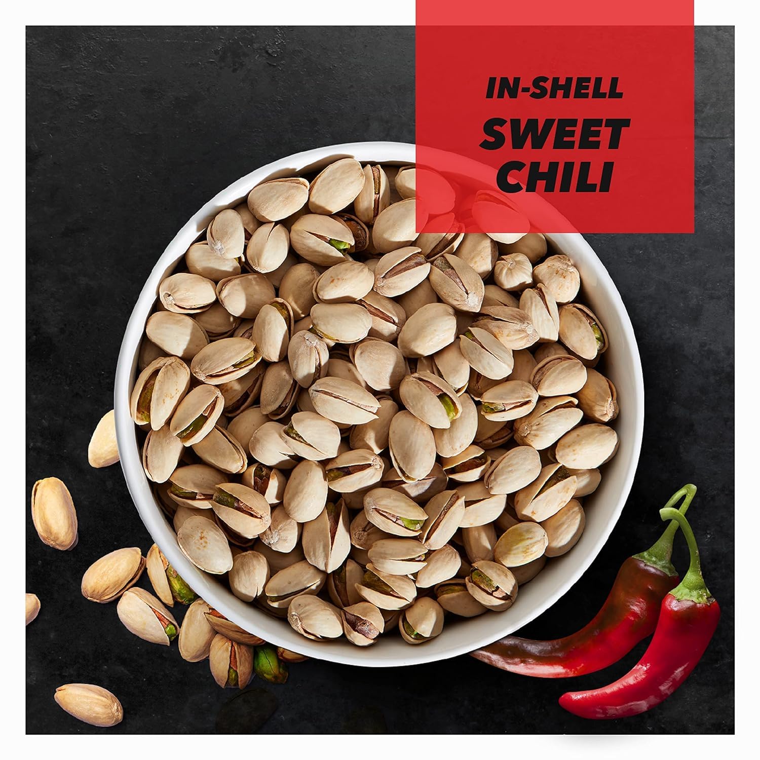 Wonderful Pistachios In Shell - Sweet Chili Flavored Nuts, 4.5oz (Pack of 8) | High Protein Healthy Snacks for Adults | Perfect for Office, Hiking & Road Trips