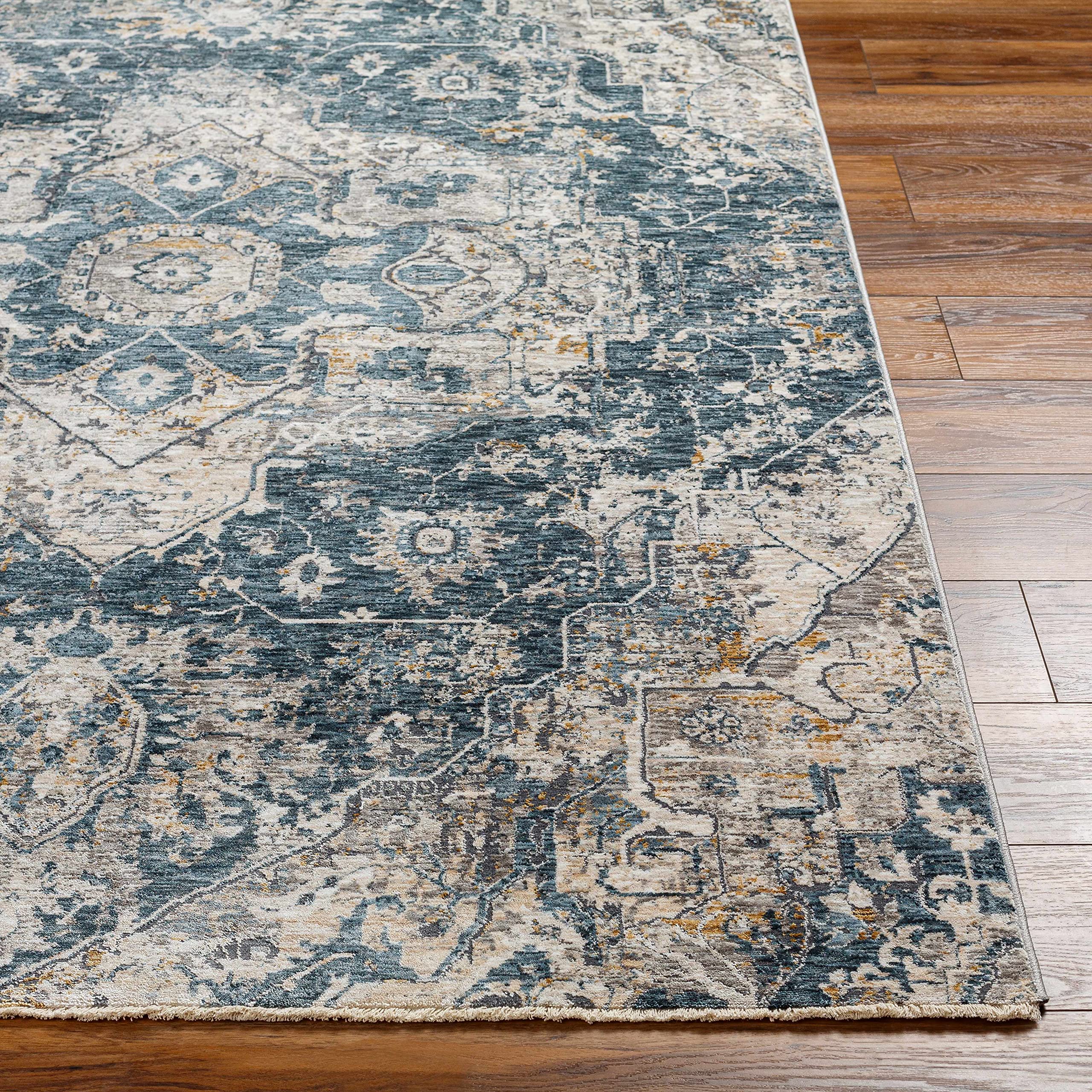 Hauteloom Beaudesert Modern Area Rug for Living Room & Bedroom - Soft Brown, Gray, Blue Handwoven Rug - 2'7