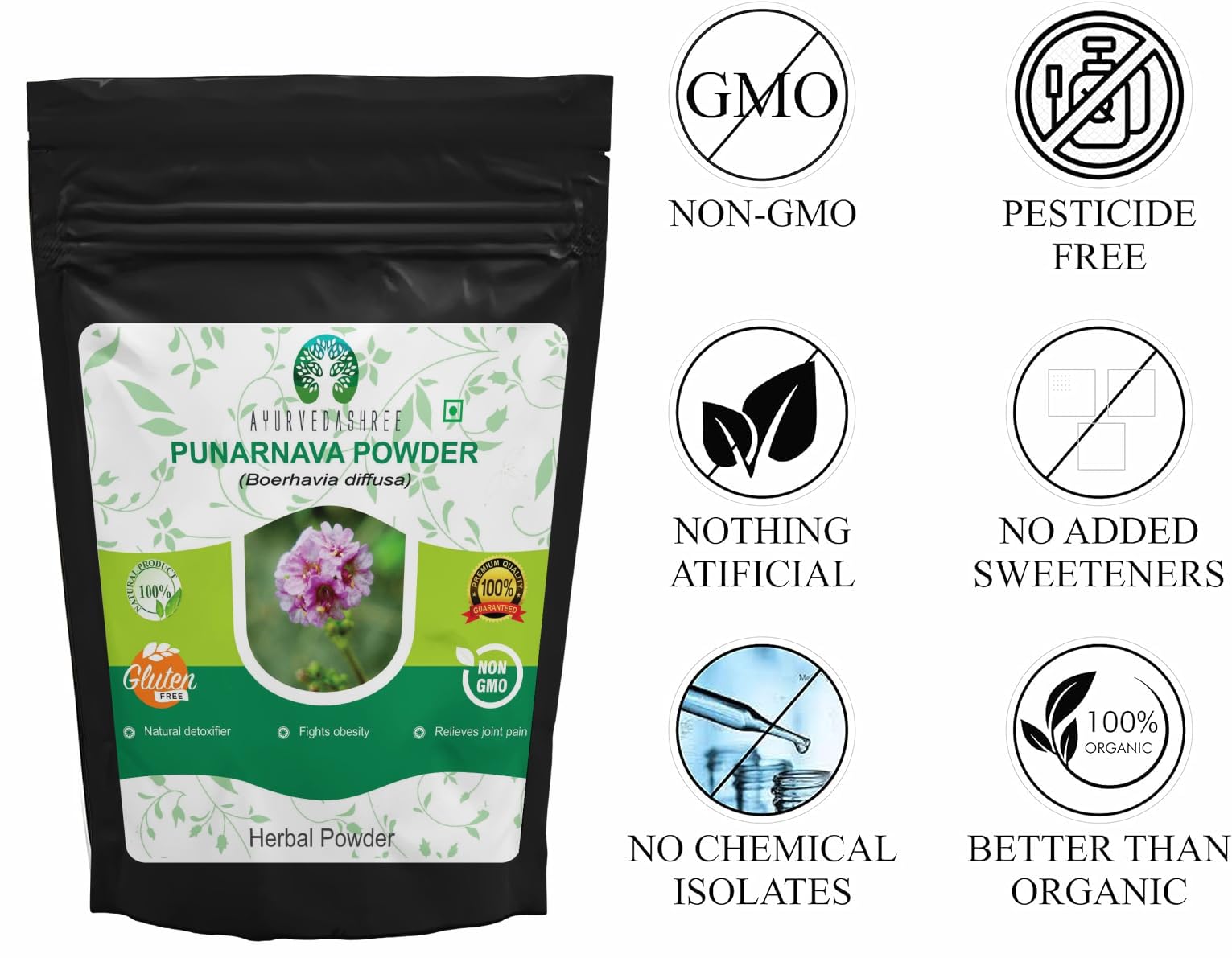 Organic Punarnava Powder (Boerhavia Diffusa) - 50g | Supports Weight Loss, Kidney & Liver Health | Non-GMO, Vegan, Gluten-Free Herbal Supplement | Perfect for Detox Tea & Ayurvedic Remedies