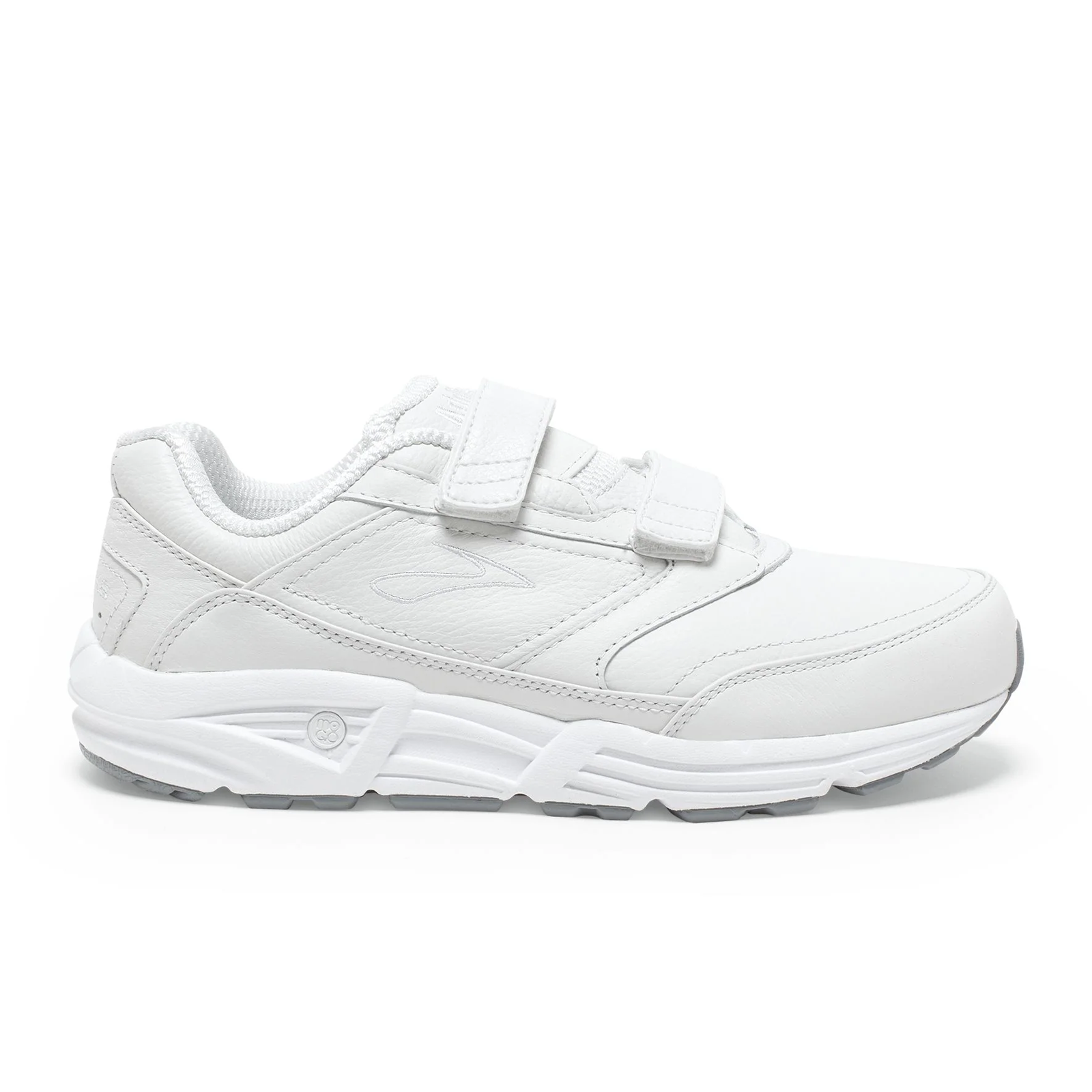 Brooks Addiction Walker V Strap Walking Shoes for Men - White | Comfortable & Supportive Orthopedic Shoes for Walking, Standing & Work | Ideal for Nurses, Teachers & Healthcare Professionals