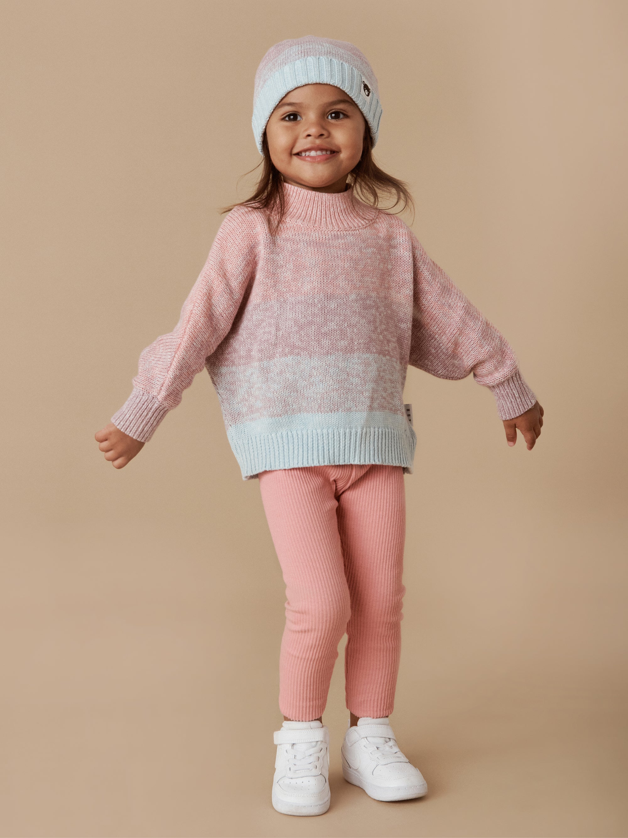 Huxbaby Jewel Rainbow Stripe Knit Jumper for Baby Girls & Boys | Soft Cotton Knitwear | Perfect for Photoshoots, Birthday Outfits & Casual Wear