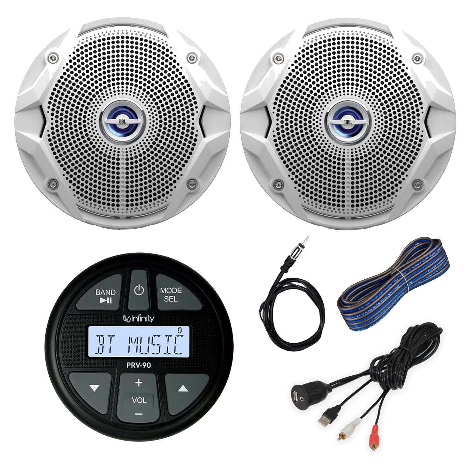 Infinity Marine Gauge Style AM/FM Bluetooth Stereo Receiver with 6.5