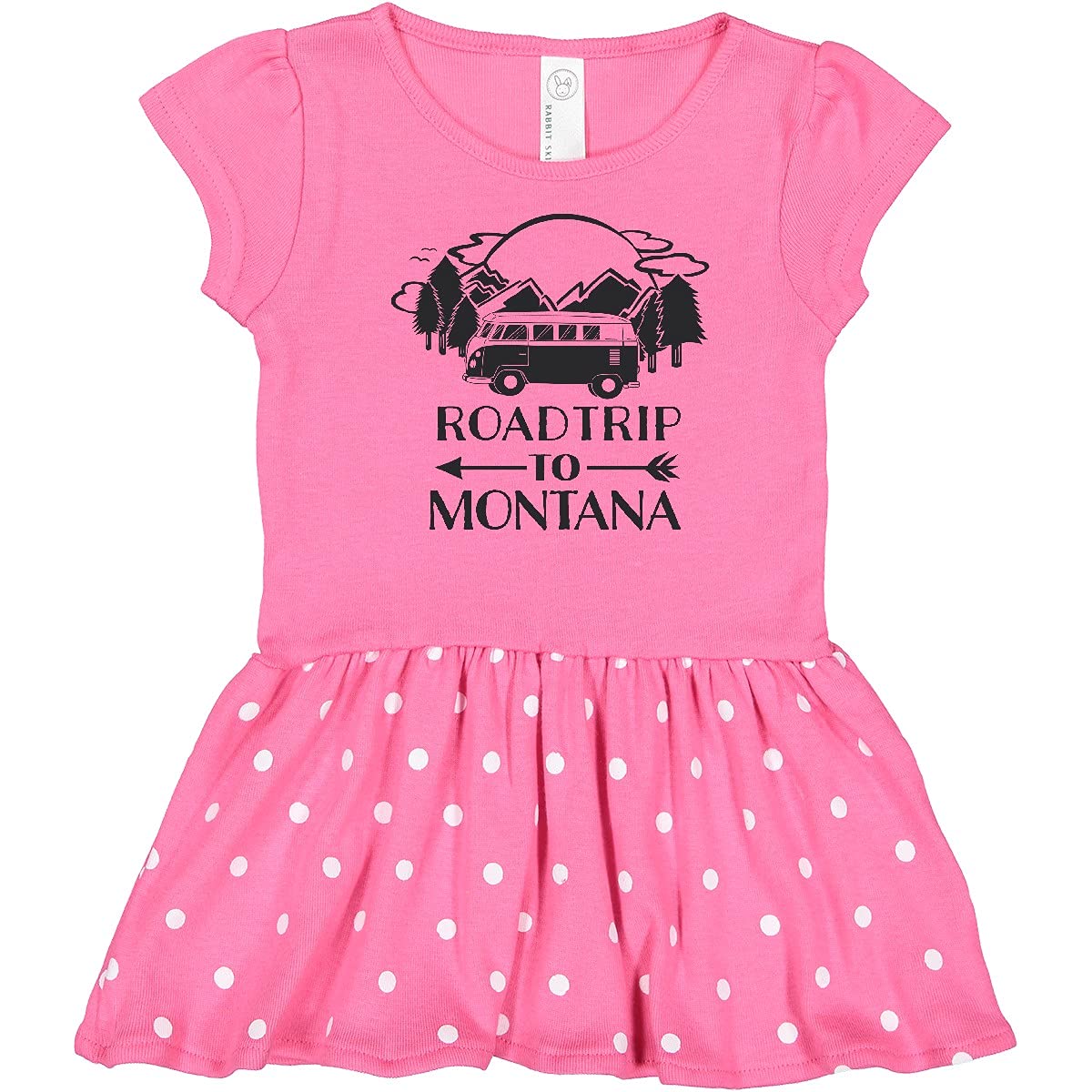 Inktastic Road Trip to Montana Baby Girl Dress - Cute Travel Outfit for Infants, Perfect for Family Vacations & Photo Shoots