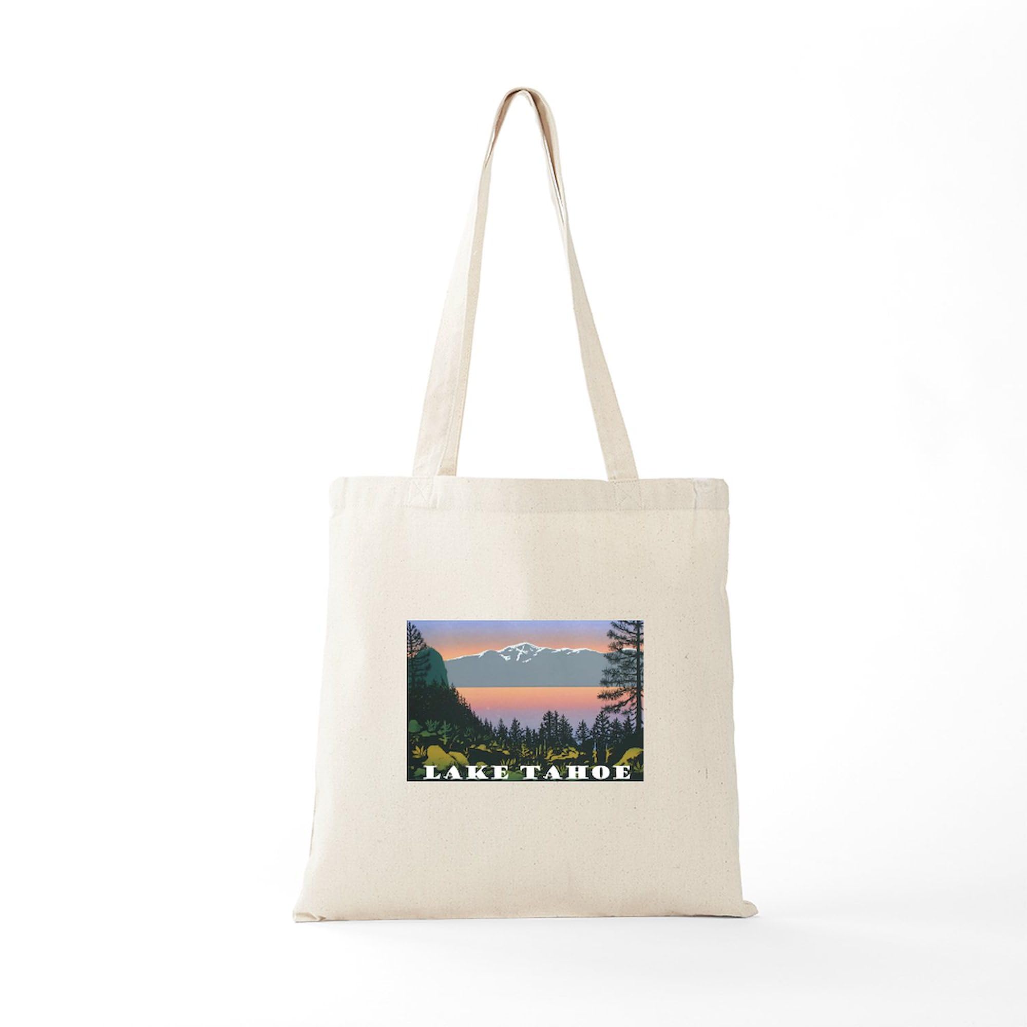 Mt. Tallac Lake Tahoe Canvas Tote Bag - Eco-Friendly Reusable Shopping Bag for Groceries, Beach & Travel | Natural Cotton Carryall