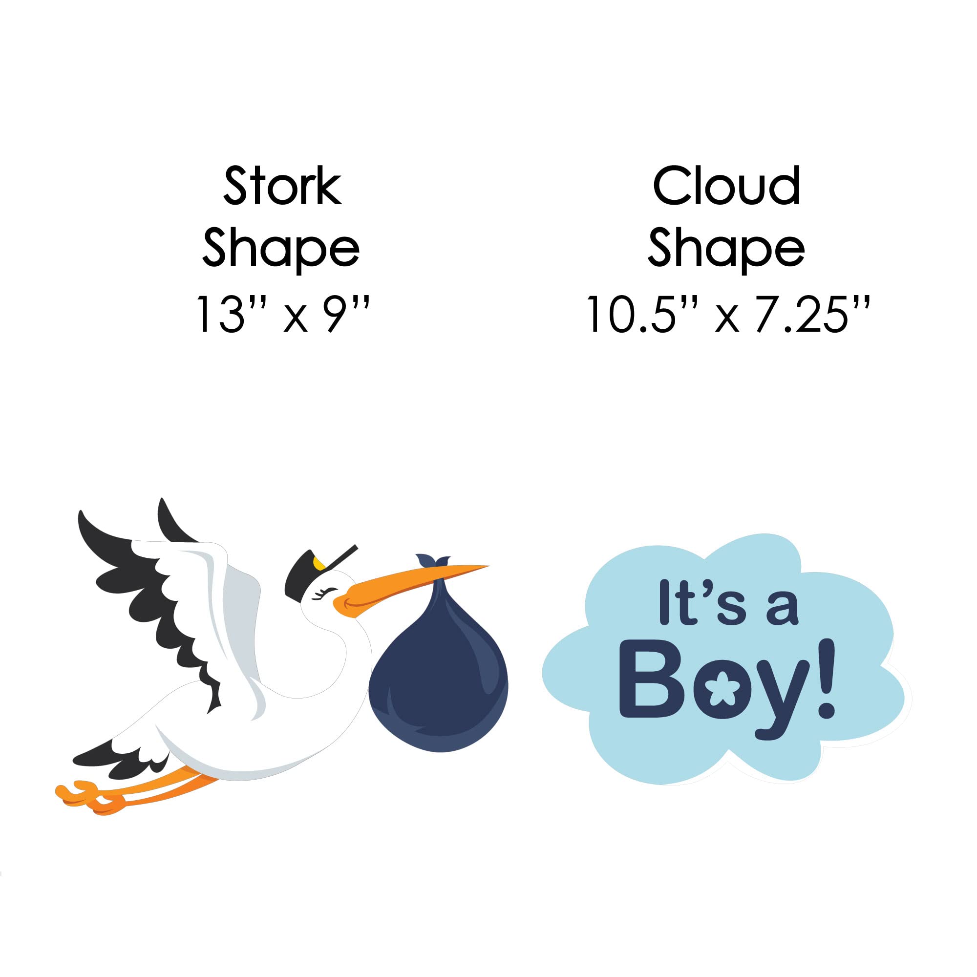 Big Dot of Happiness Boy Special Delivery - Blue 'It's a Boy' Baby Announcement Lawn Decorations - 10-Piece Outdoor Stork Yard Sign Set for Baby Showers, Gender Reveals & Newborn Celebrations