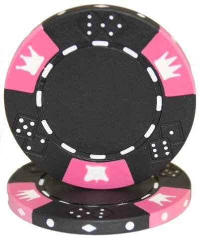 25-Piece Crown & Dice 14g Clay Poker Chips Set - Premium Casino Style Poker Chips for Texas Hold'em, Blackjack & Home Game Nights