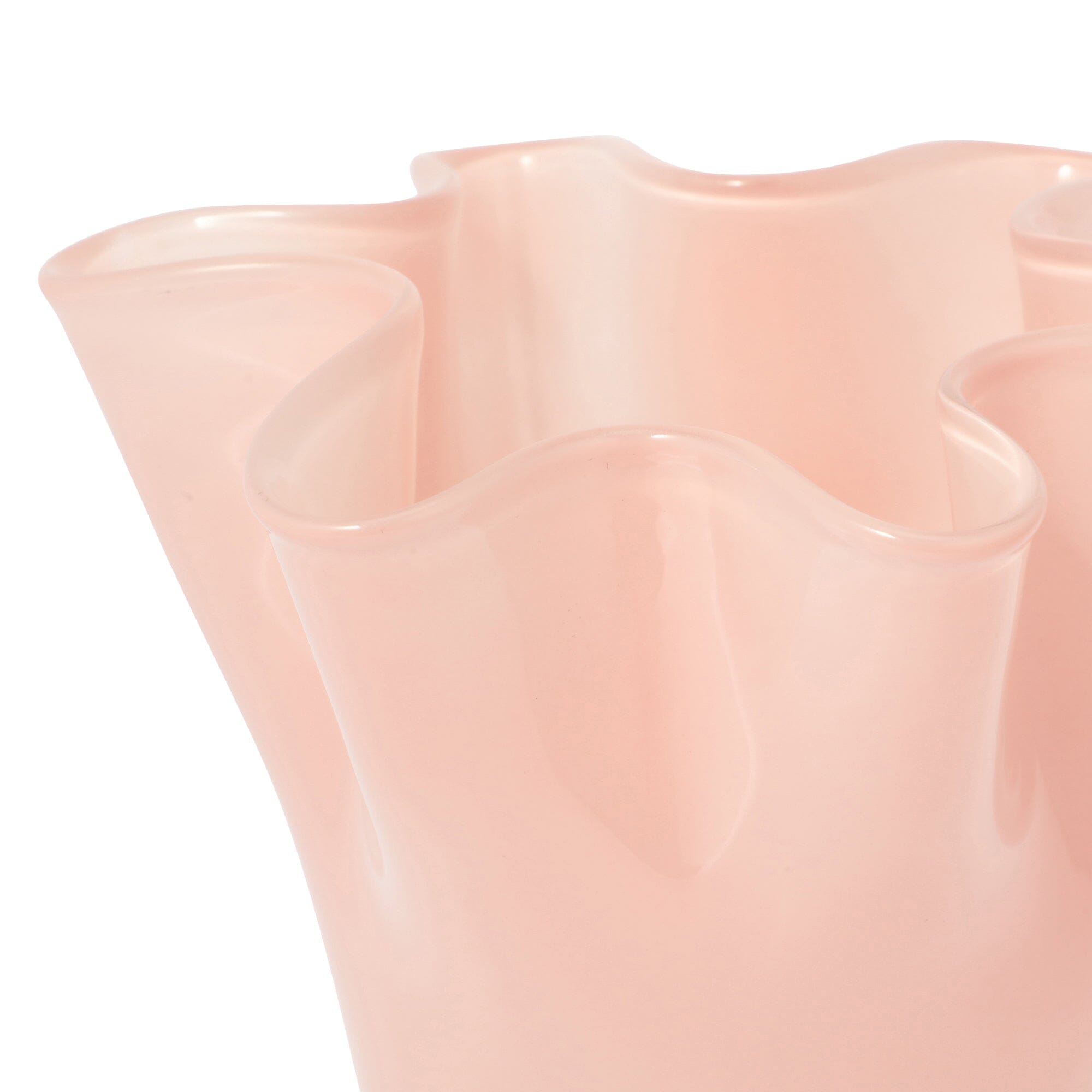 Elegant Floral Vase with Frill Design - Light Pink Home Decor for Living Room, Wedding Centerpiece & Gift Idea