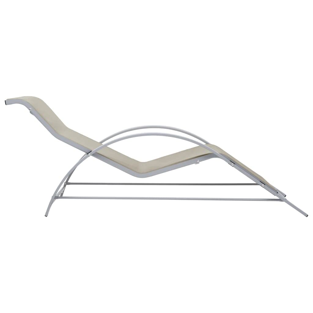 2-Pack Premium Sun Loungers - Outdoor Patio Lounge Chairs with Side Table - Aluminum Frame Cream Color - Perfect for Poolside, Beach, Balcony & Backyard Relaxation | Durable Weather-Resistant Pool Deck Furniture for Adults