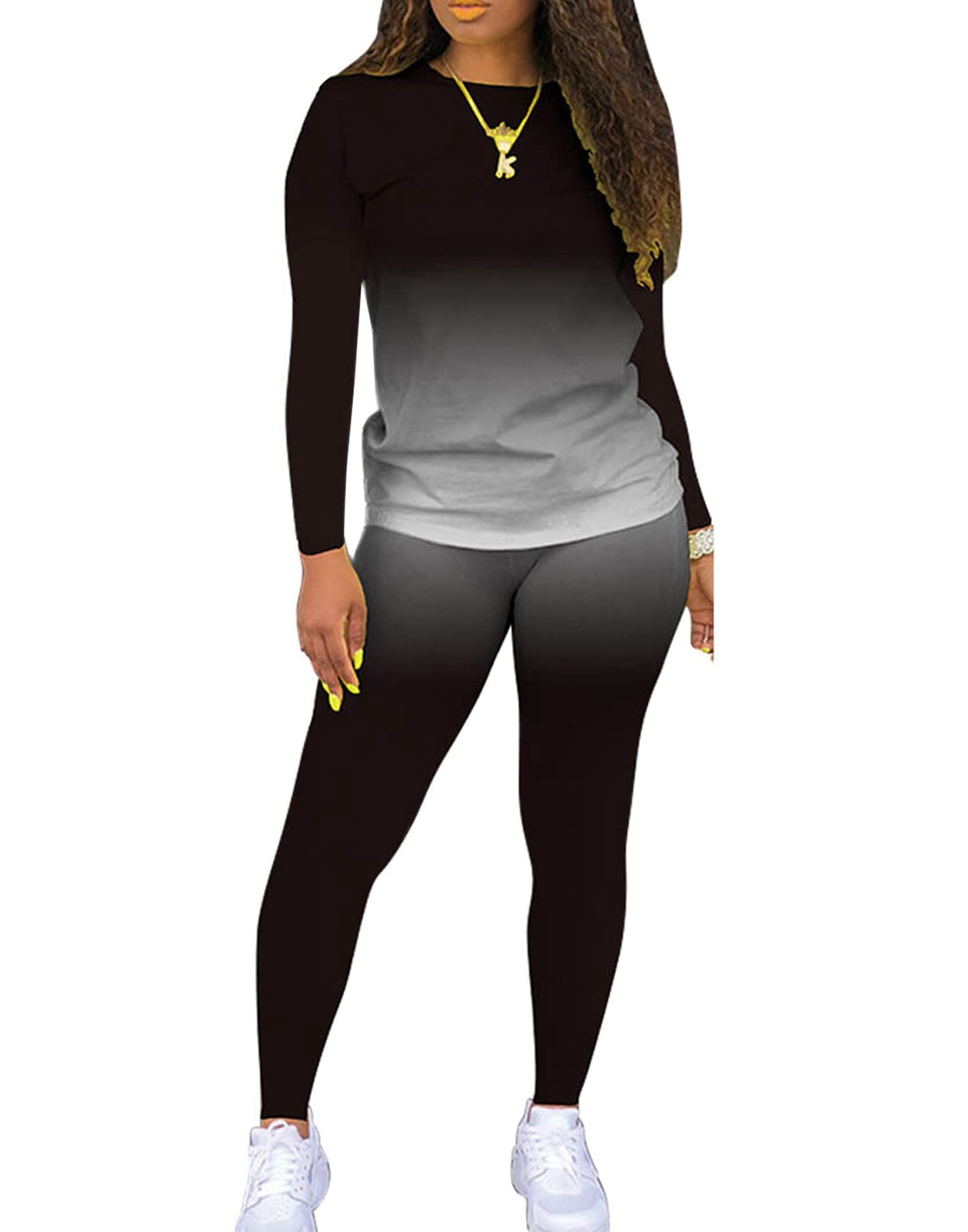 JSVZREU Women's 2-Piece Outfits - Stylish Sweatsuit Jogger Sets & Lounge Wear with Long Sleeve | Perfect for Yoga, Gym, Running & Casual Wear