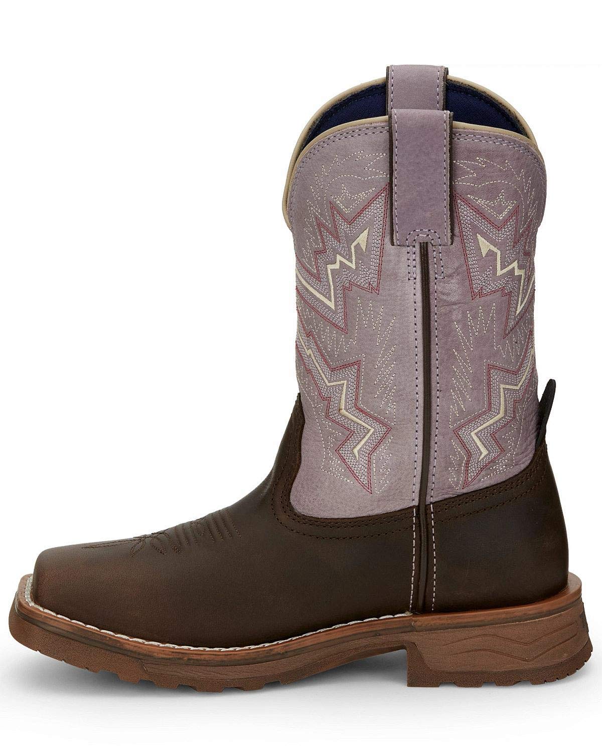 Tony Lama Women's Lumen 10-Inch Electrical Hazard Composite Toe Work Boots - Purple Safety Shoes for Construction, Warehouse & Industrial Work