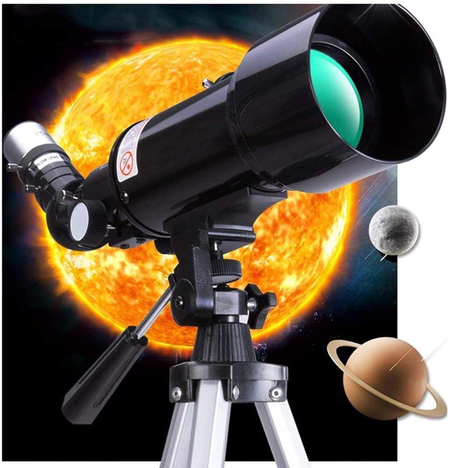 **CCKUHN 70mm Refractor Telescope for Astronomy Beginners - Fully-Coated Glass Optics with Adjustable Tripod & Carrying Bag - Perfect for Stargazing, Bird Watching, and Outdoor Adventures (Package 4A)**
