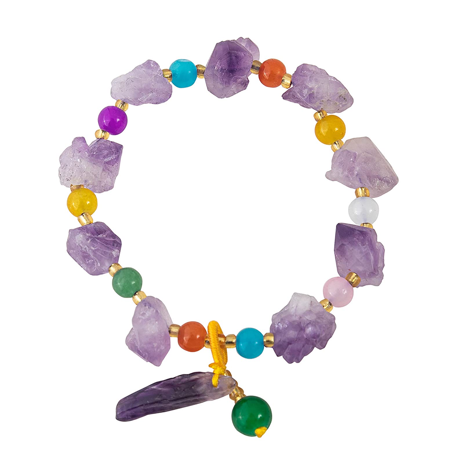 SANWOOD Stretchy Bracelets for Women - Multi-Color Vintage Style Natural Stone Chip Beaded Bracelets with Smooth Surface | Perfect for Daily Wear, Gifts & Boho Fashion Accessories