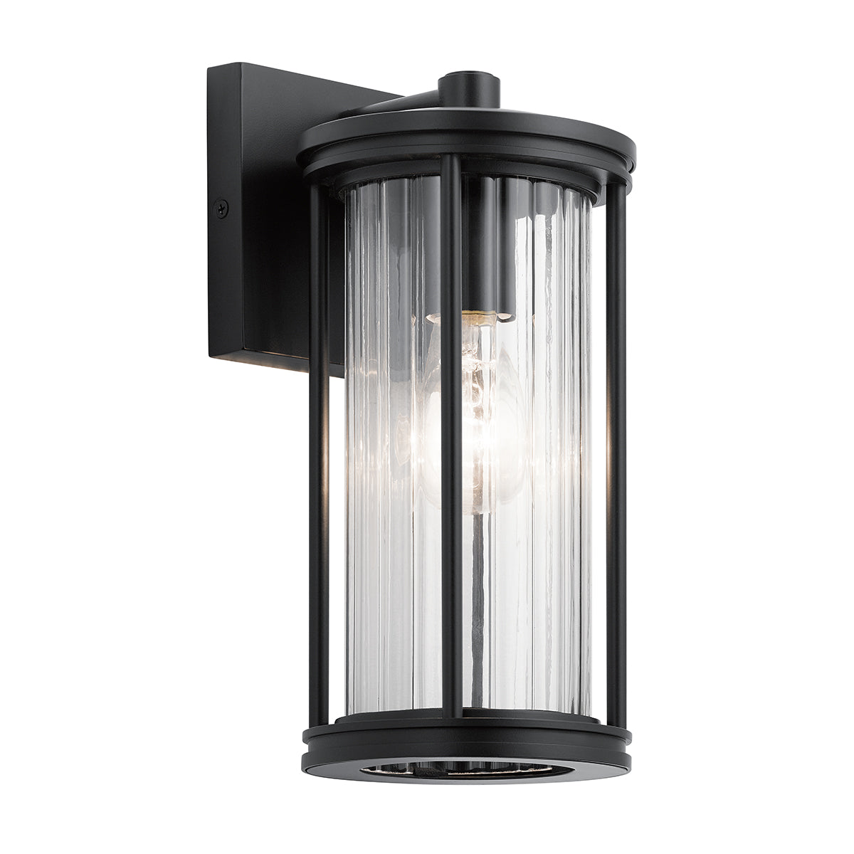 Barras Small/Medium Wall Lantern - Black Finish Outdoor Lighting for Porch, Patio, and Garden Decor
