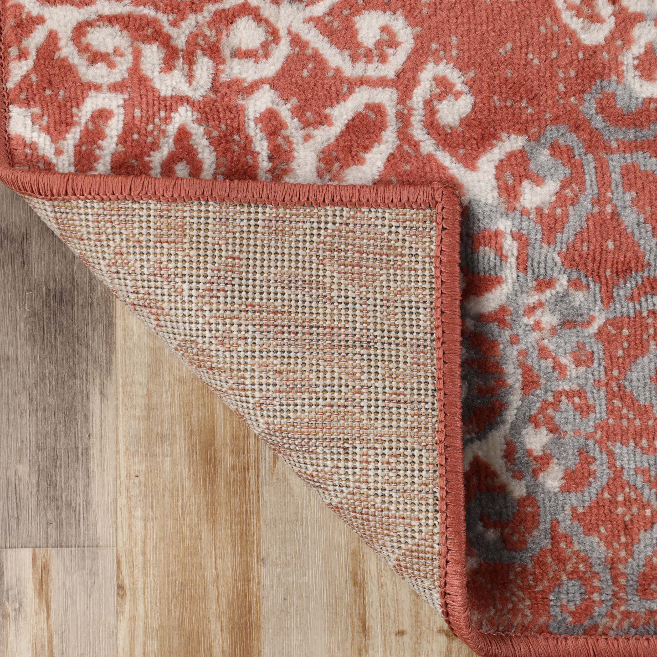 Leigh Traditional Floral Scroll Indoor Area Rugs & Runner Rugs - Non-Slip Soft Living Room Bedroom Decor Carpet