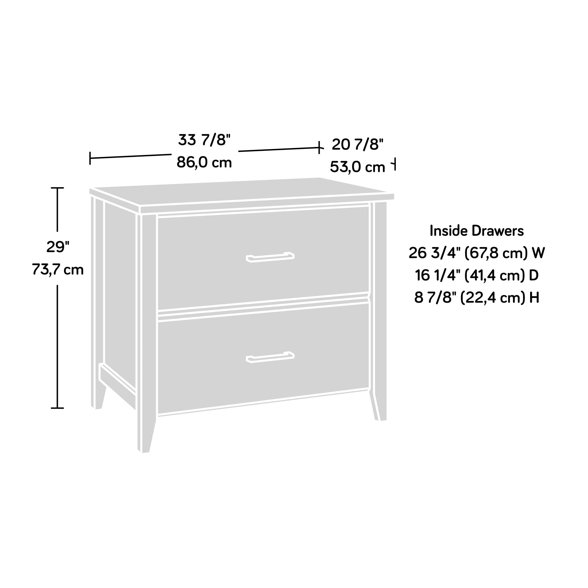 Sauder Summit Station 2-Drawer Lateral File Cabinet - Glacier Oak Finish for Home Office & Workspace Organization