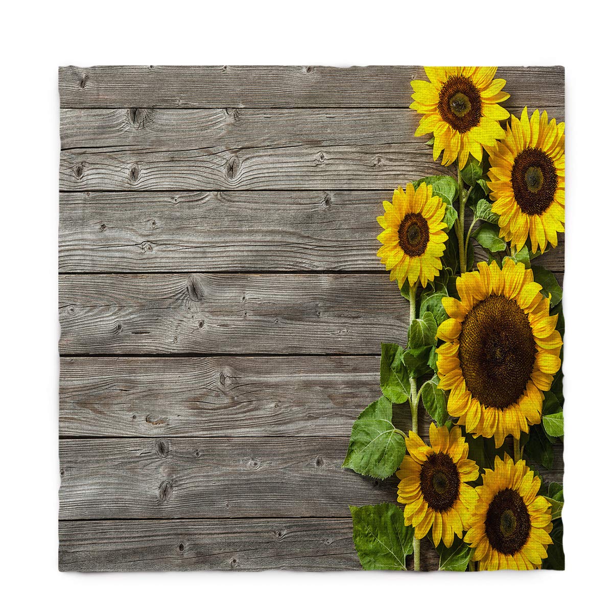 Queenker Rectangle Tablecloth 54x79in - Cotton Linen Dining Table Cover for Kitchen, Coffee Table & Wedding Decor | Sunflower Wood Board Table Top Protector | Perfect for Dinner Parties, Holiday Gatherings & Home Decor