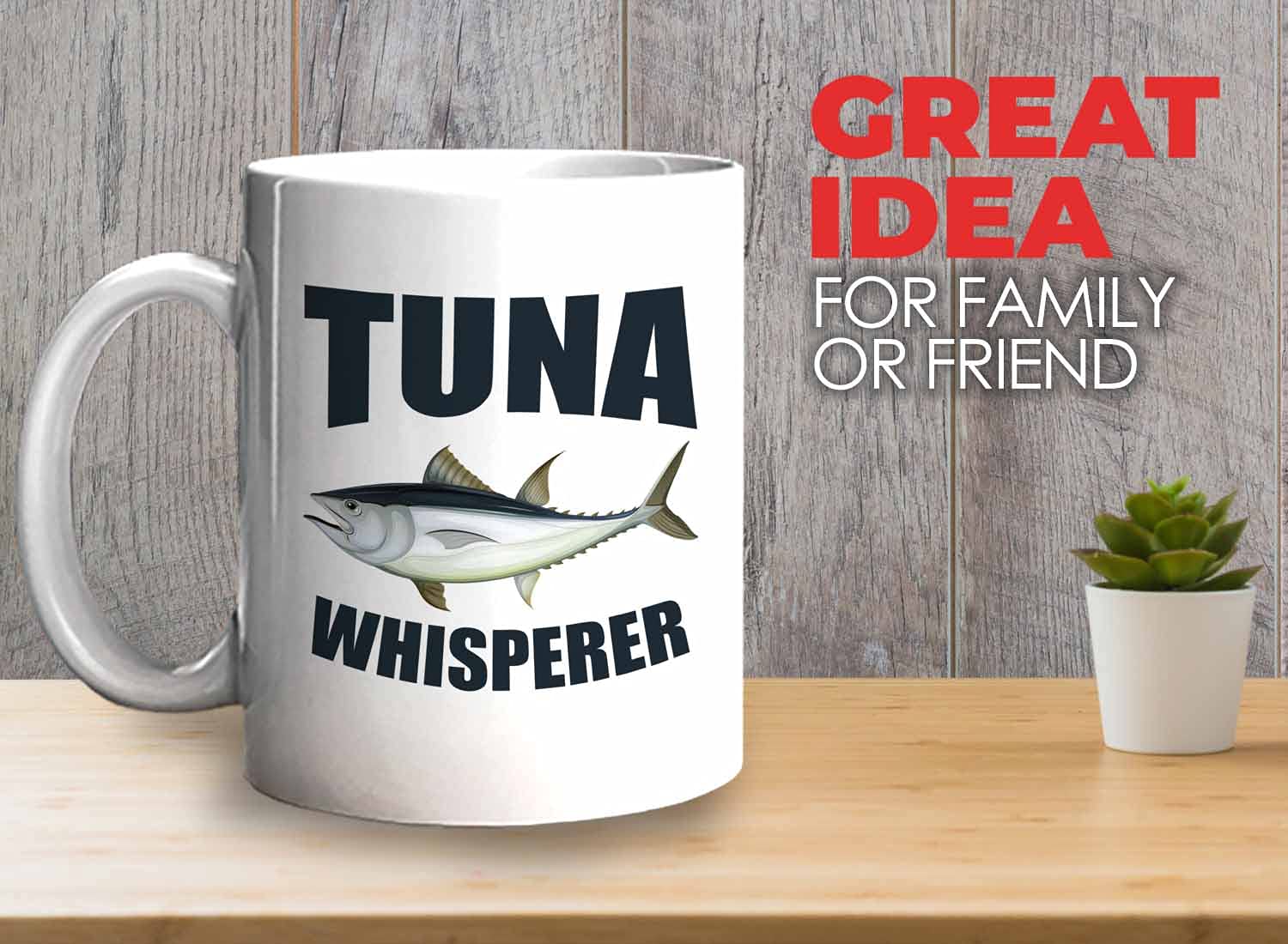 Bubble Hugs Fisherman Coffee Mug 11oz White - Funny Tuna Whisperer Design - Perfect Gift for Anglers & Fishing Enthusiasts - Great for Coffee, Tea or Beer While Fishing, Camping or Outdoor Adventures
