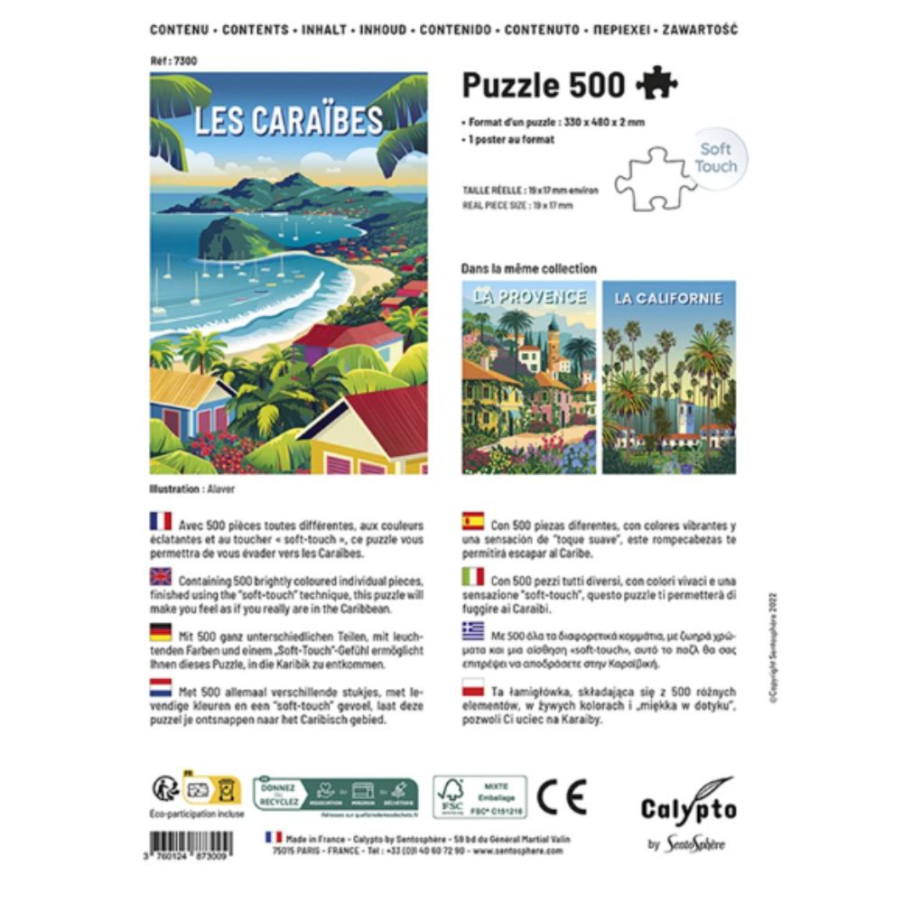 500-Piece Calypto Jigsaw Puzzle - Beautiful Caribbean Beach Scene | Perfect for Family Game Night, Stress Relief & Home Decor
