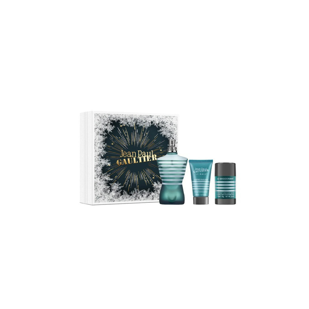 Jean Paul Gaultier Le Male 3-Piece Eau de Toilette Gift Set (125ml) - Classic Men's Fragrance for Date Night & Special Occasions