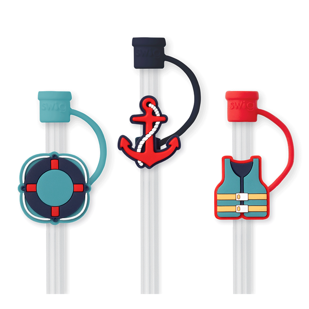 Errbody On The Boat Straw Topper Set - Fun Drink Accessories for Pool Parties, Beach Vacations & Summer Cocktails