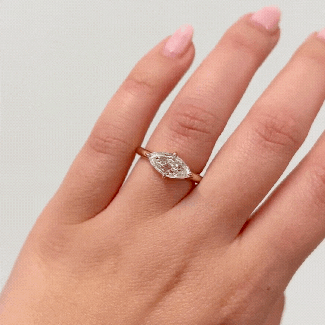 Exquisite East West Step Cut Marquise Ring – Elegant Wedding Band, Engagement Ring for Women – Perfect for Proposals, Anniversaries & Special Occasions