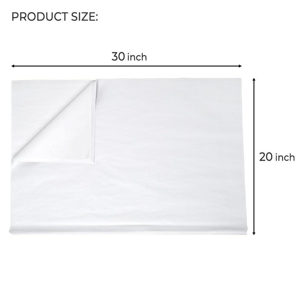 Premium White Tissue Paper Bulk Pack - 960 Sheets, Acid-Free, 20