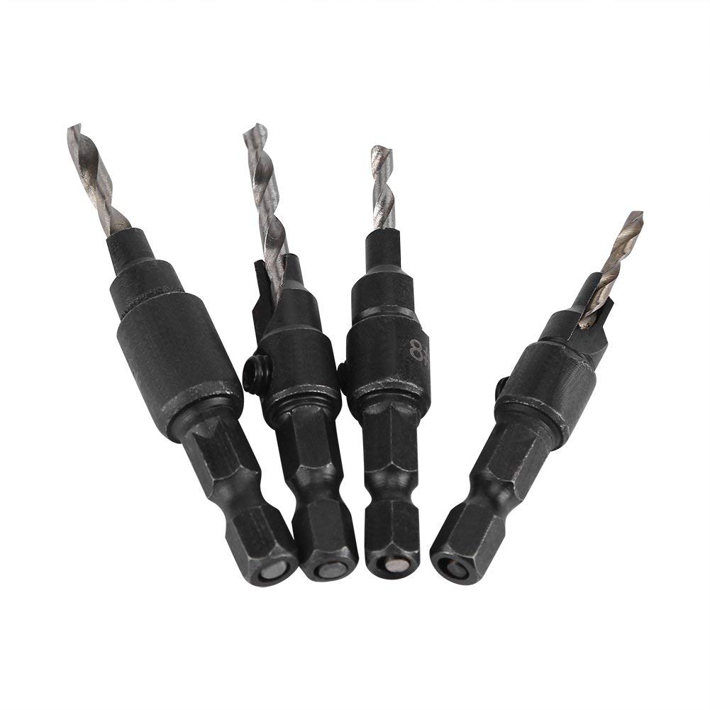 6 Pcs HSS Countersink Drill Bit Set - 1/4