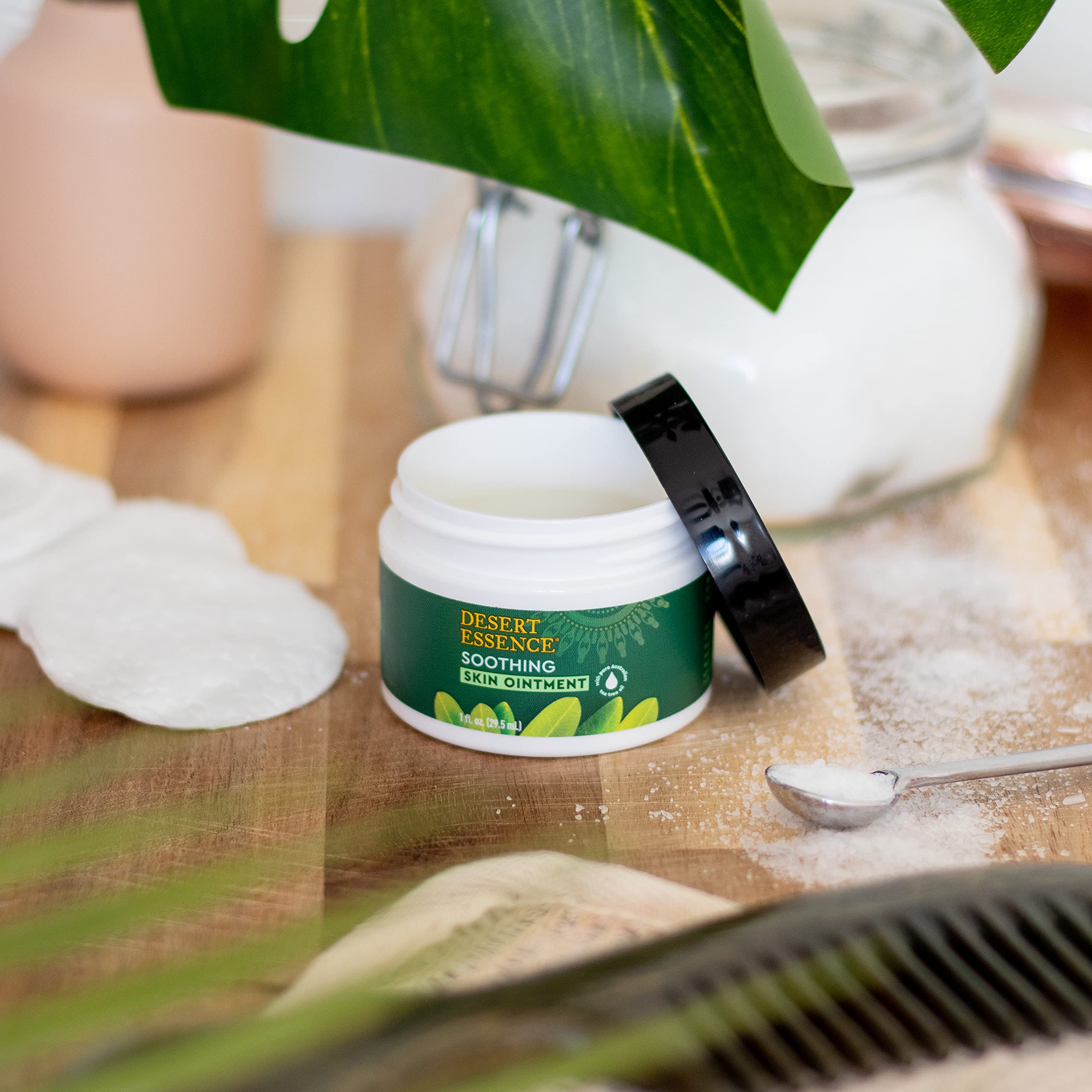 Desert Essence Tea Tree Oil Skin Ointment with Jojoba & Lavender - Natural Moisturizer for Dry Skin, Irritations & Cuticles - Vitamin E & Sweet Almond Extract - 1 Fl Oz (Pack of 6) - Perfect for Daily Skincare, Eczema Relief & Nail Care