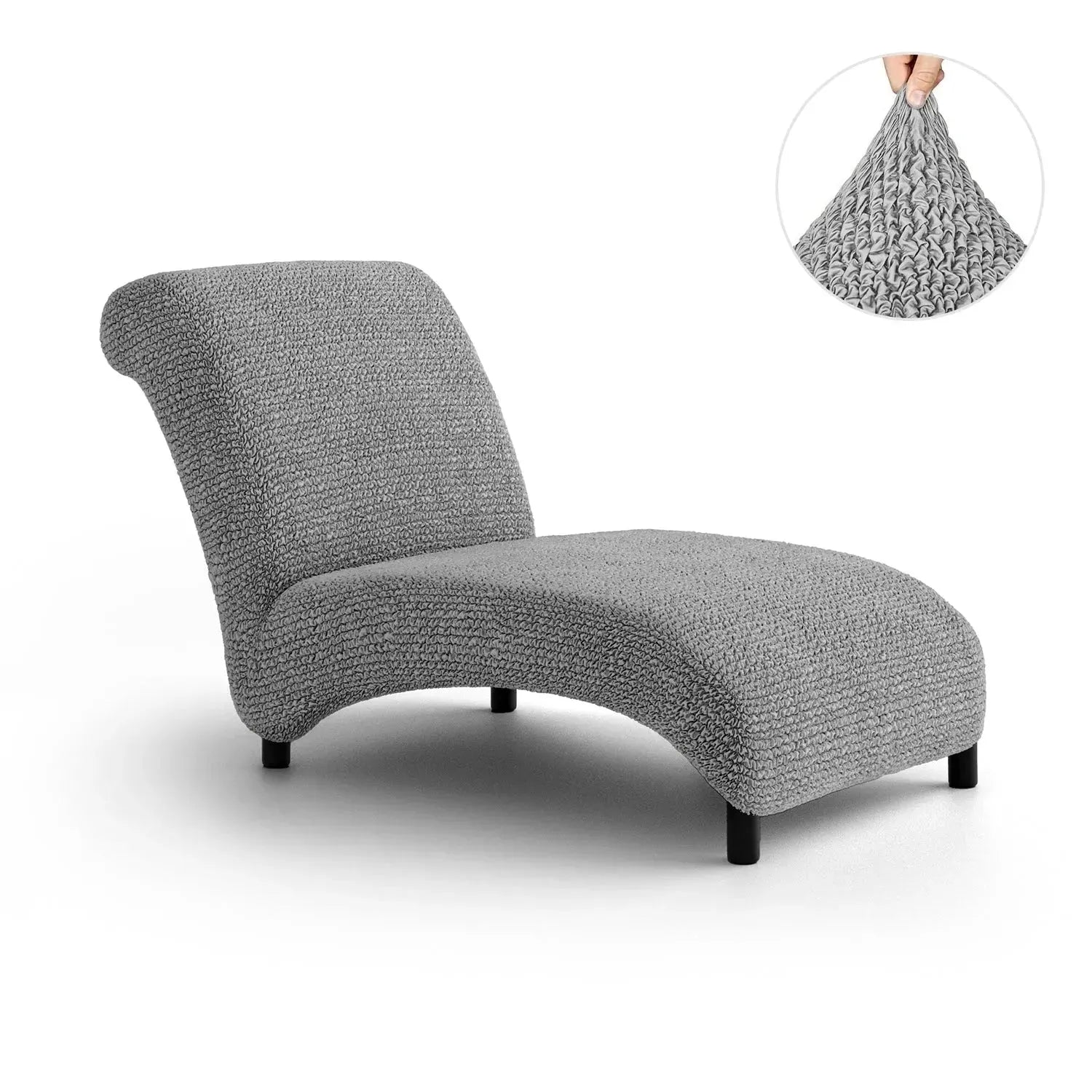 Armless Chaise Lounge Slipcover - Soft Microfiber Stretch Cover with Non-Slip Backing - Perfect for Living Room, Bedroom or Nursery Furniture Protection