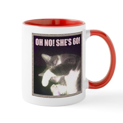 White/Red Inside - Funny 60Th Birthday (Cat) Mug