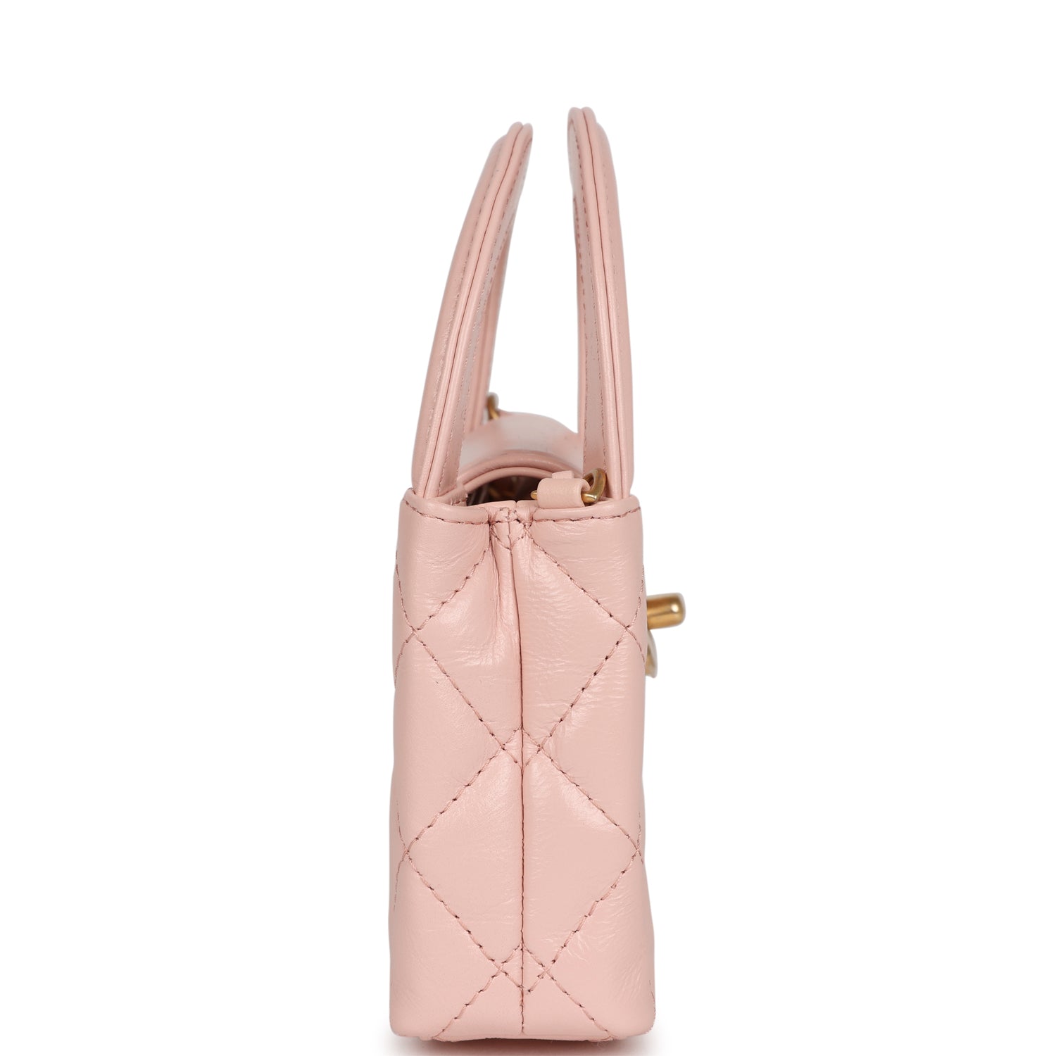Chanel Nano Kelly Shopper Bag in Pink Shiny Aged Calfskin with Brushed Gold Hardware - Luxury Crossbody Bag for Women, Perfect for Parties, Dates & Special Occasions