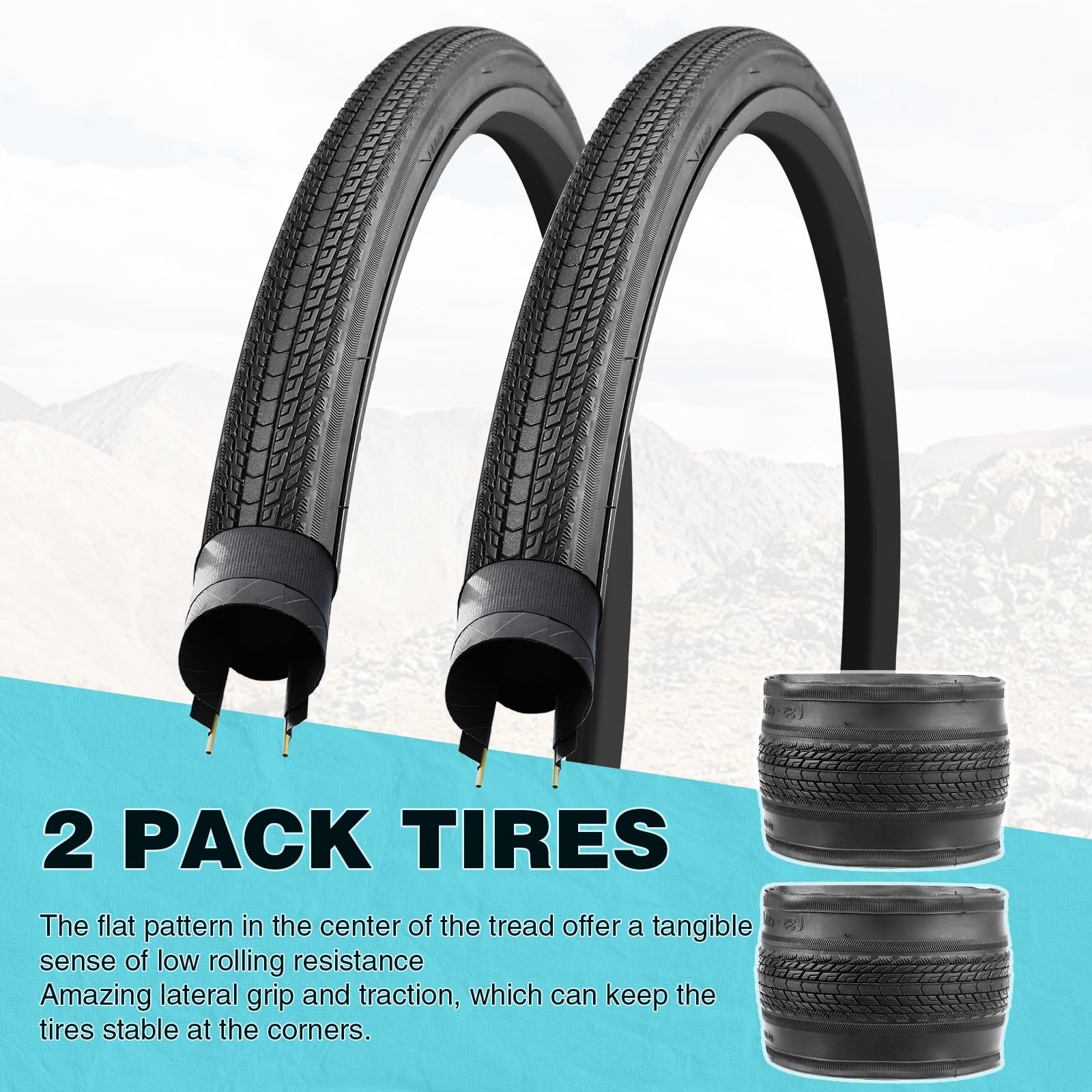 MEGHNA 700C Road Bike Tires - Foldable 700x28C/32C/35C Fast Rolling Replacement Tires for Road Racing, Fixed Gear, Gravel & Hybrid Bikes | Durable & Lightweight for Commuting, Training & Long-Distance Cycling