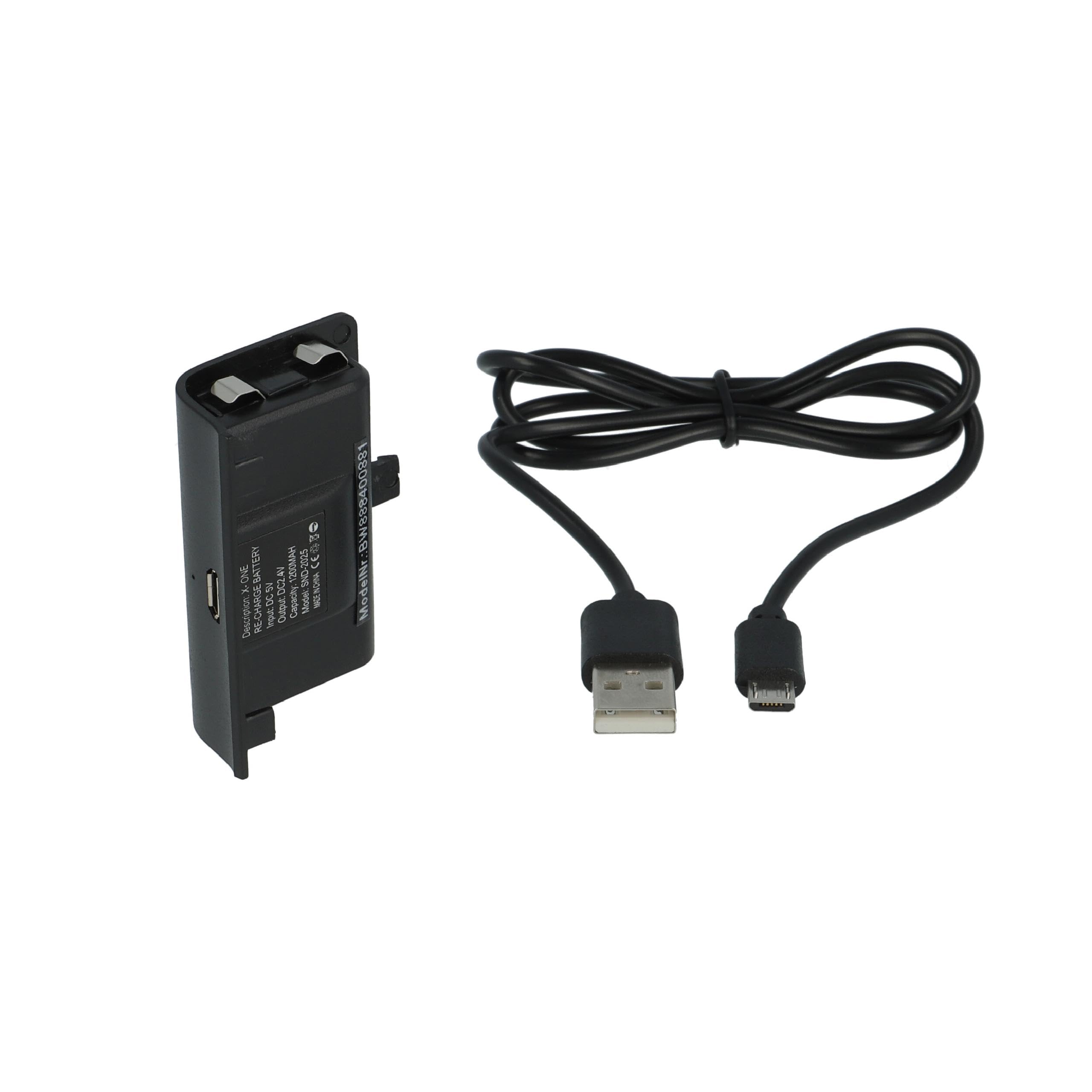Original Title: vhbw Akku kompatibel mit Microsoft Xbox One X Wireless Controller - Inkl. Abdeckung + USB-Ladekabel    Optimized Title: **Replacement Battery for Microsoft Xbox One X Wireless Controller - Includes Cover & USB Charging Cable - Long-Lasting Power for Gaming Sessions**    (Note: 