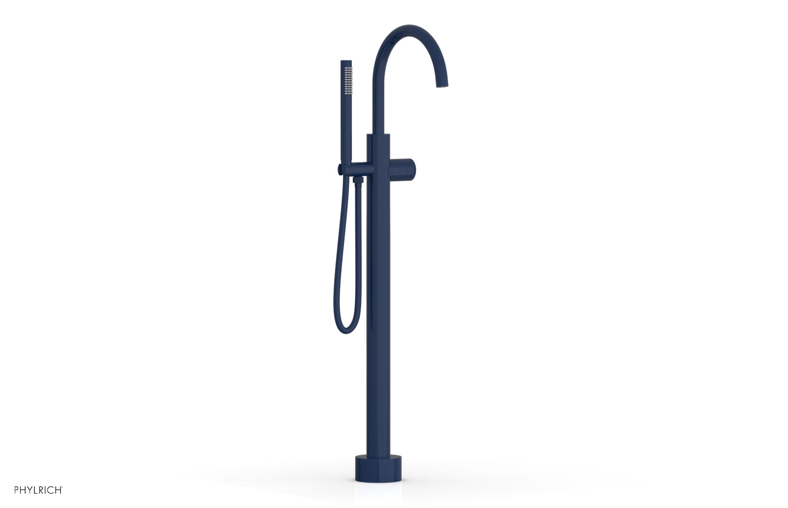 BASIC II Tall Floor Mount Tub Filler with Knurled Handle & Hand Shower - Model 230 44 01 - Perfect for Modern Bathroom Renovations and Spa-Like Showers