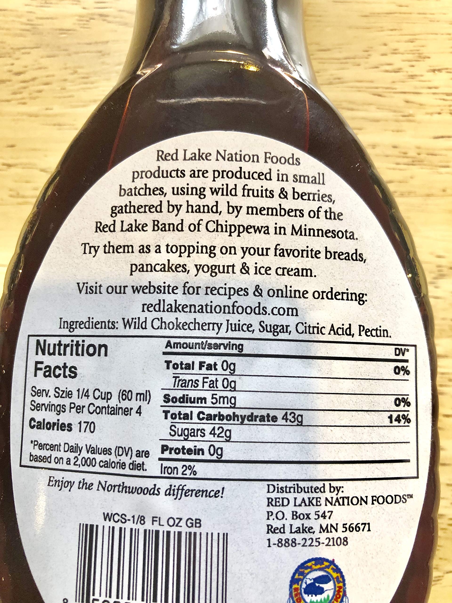 100% Natural Minnesota Chokecherry Syrup - 8oz Bottle | Handpicked Wild Fruit | No Preservatives Added | Perfect for Pancakes, Desserts & Cocktails