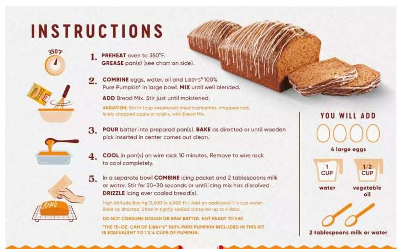 Liby's Pure Pumpkin Baking Mix - Fall Pumpkin Bread, Muffin & Scone Mix (57.75oz, 2 Pack) | Makes 4 Loaves | Perfect for Holiday Baking, Thanksgiving Desserts & Autumn Treats