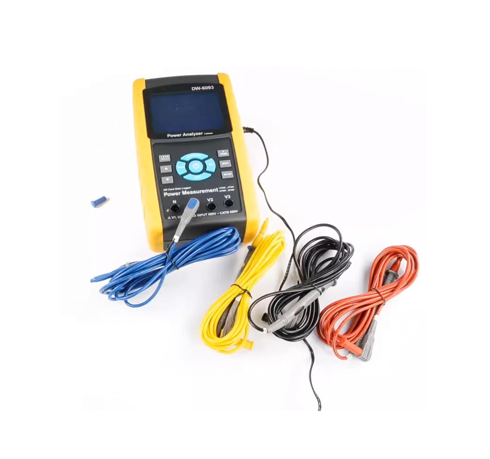 DW-6093 3 Phase Power Analyzer Meter Tester - Real-Time Data Logger with 3 CP-1201 Current Probes (20A/200A/1200A) | 1P/2W, 1P/3W, 3P/3W, 3P/4W | Ideal for Industrial Power Monitoring, Electrical Testing & Energy Management