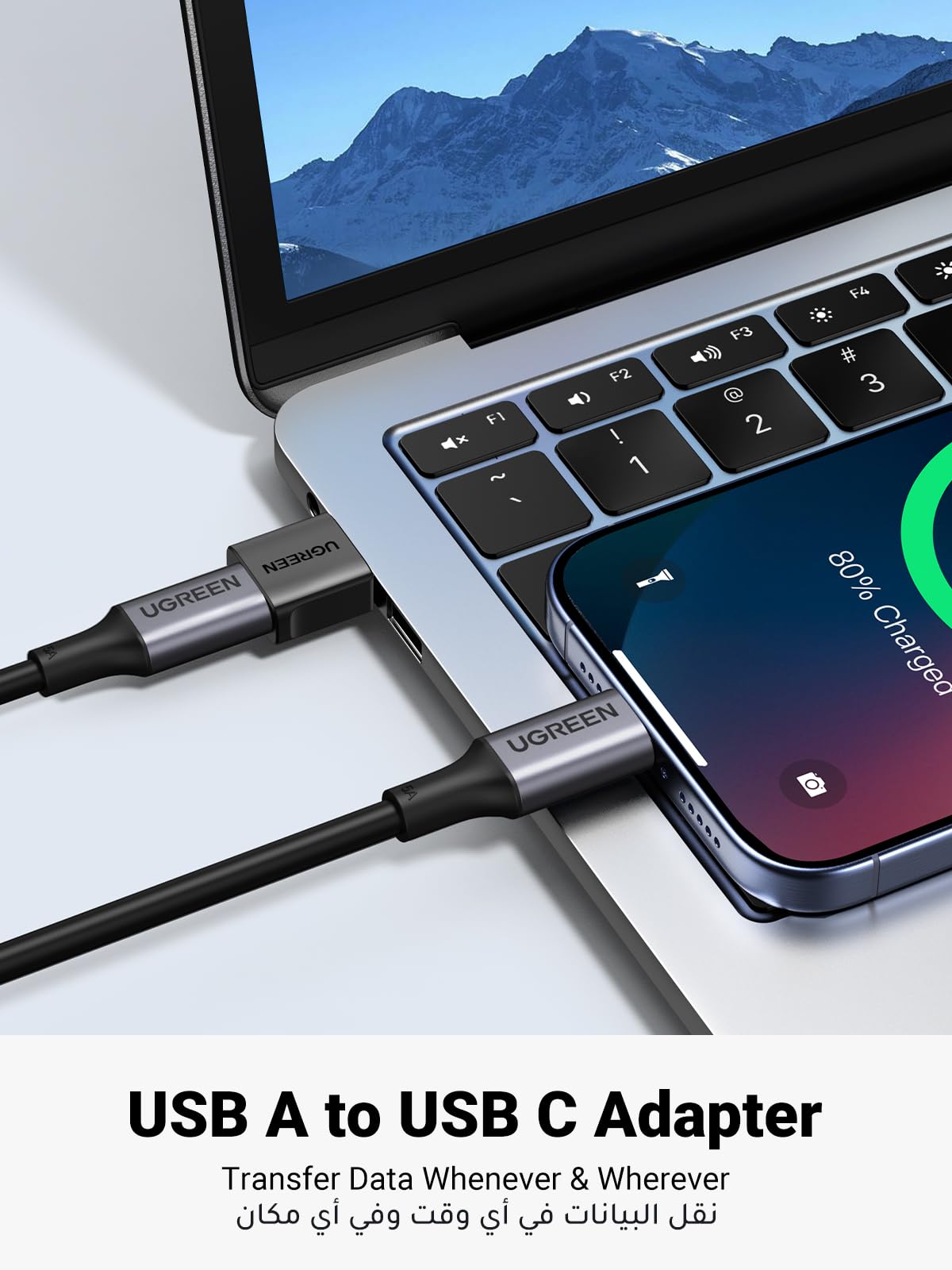 UGREEN USB C to USB Adapter 2Pack - 10Gbps Type C to USB A Female to Male Converter - Compatible with iPad Pro/Air, iPhone 16 Pro Max, Galaxy S23/S24 Ultra - for Data Transfer, Charging & Device Connectivity