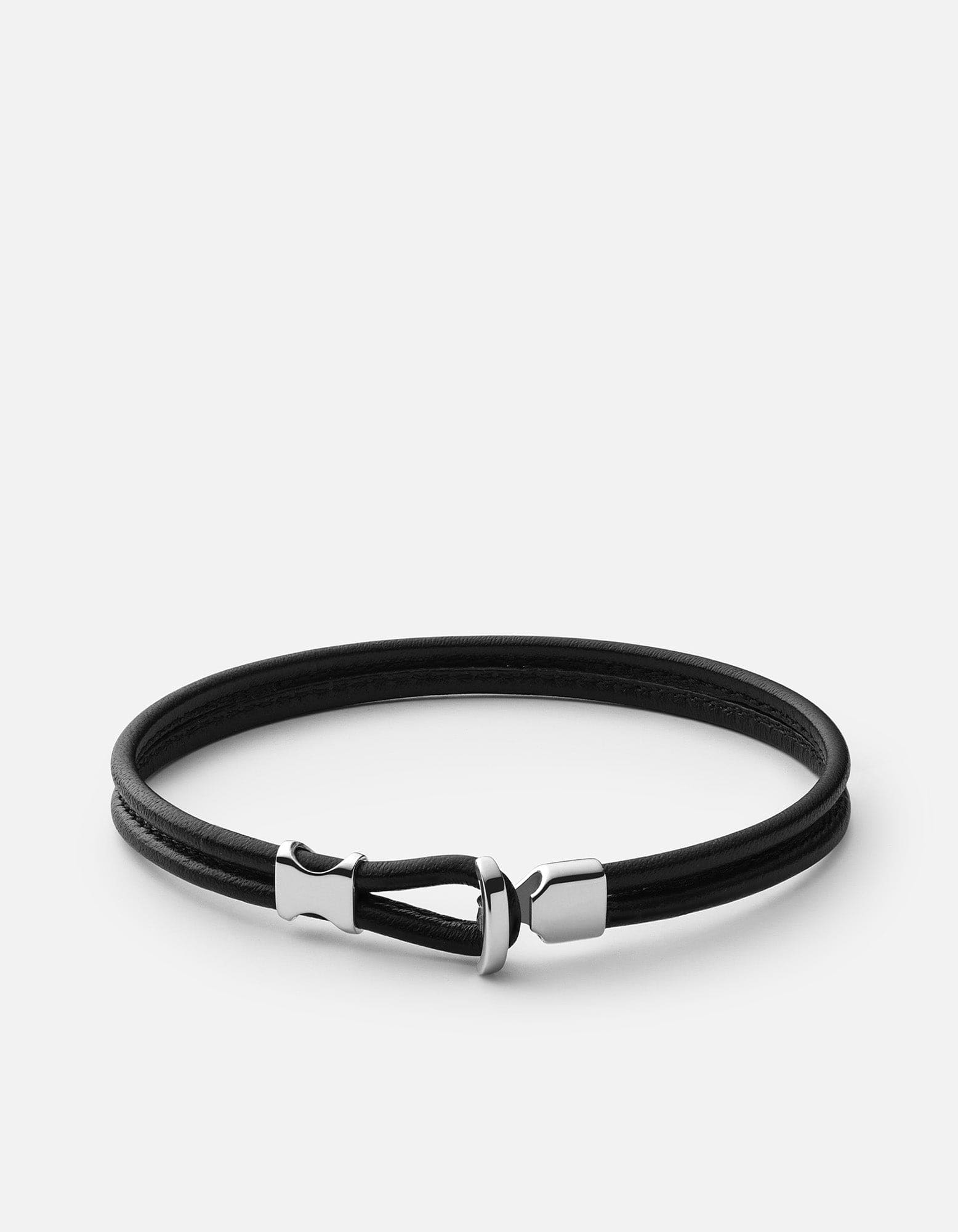 Orson Loop Leather Bracelet for Women - Sterling Silver Adjustable Wrap Bracelet - Boho Chic Jewelry Gift for Her - Perfect for Casual Wear, Date Night & Special Occasions