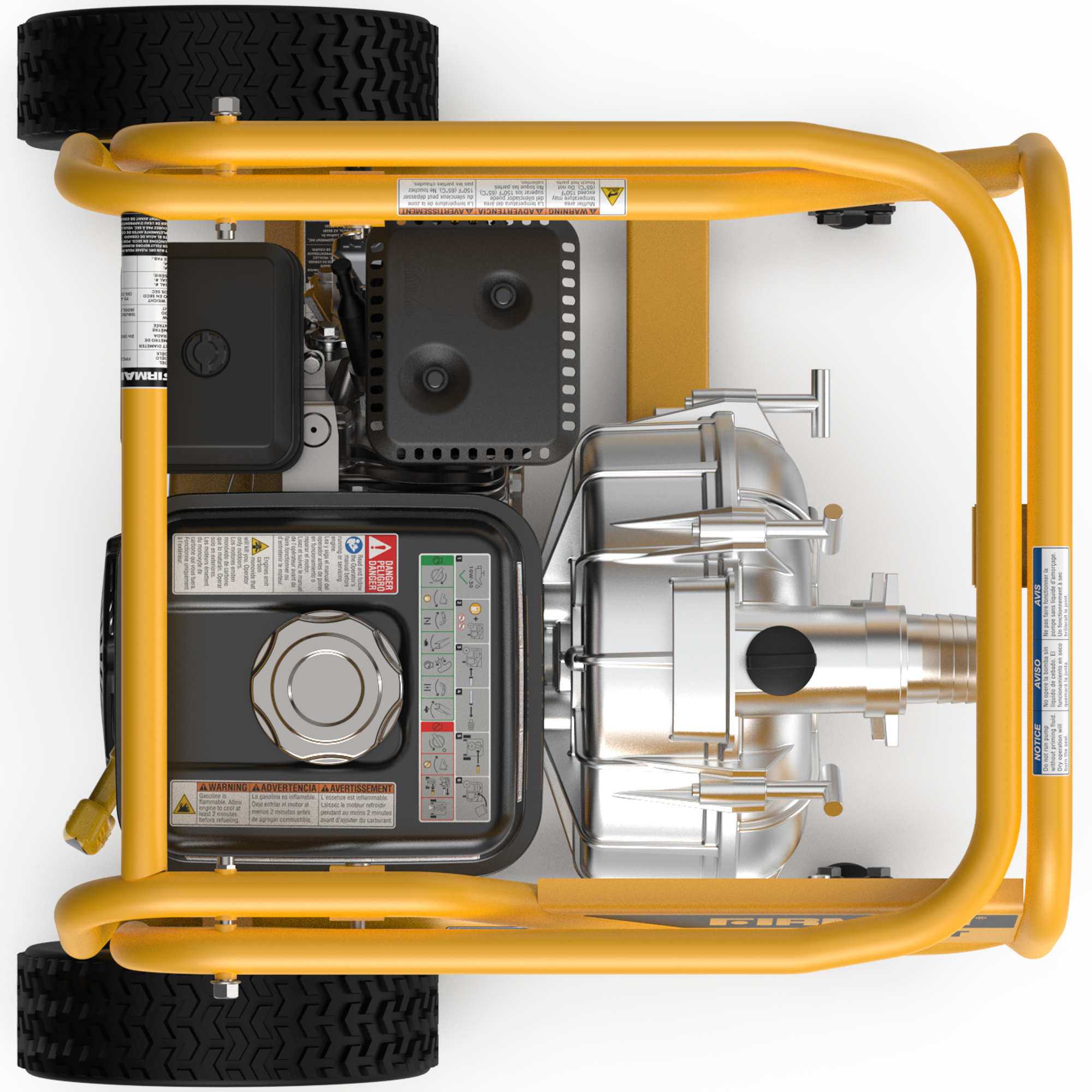 2 Inch Portable High Pressure Water & Semi Trash Pump - Durable Gas Powered Pump for Flood Control, Irrigation, Construction & Farm Use