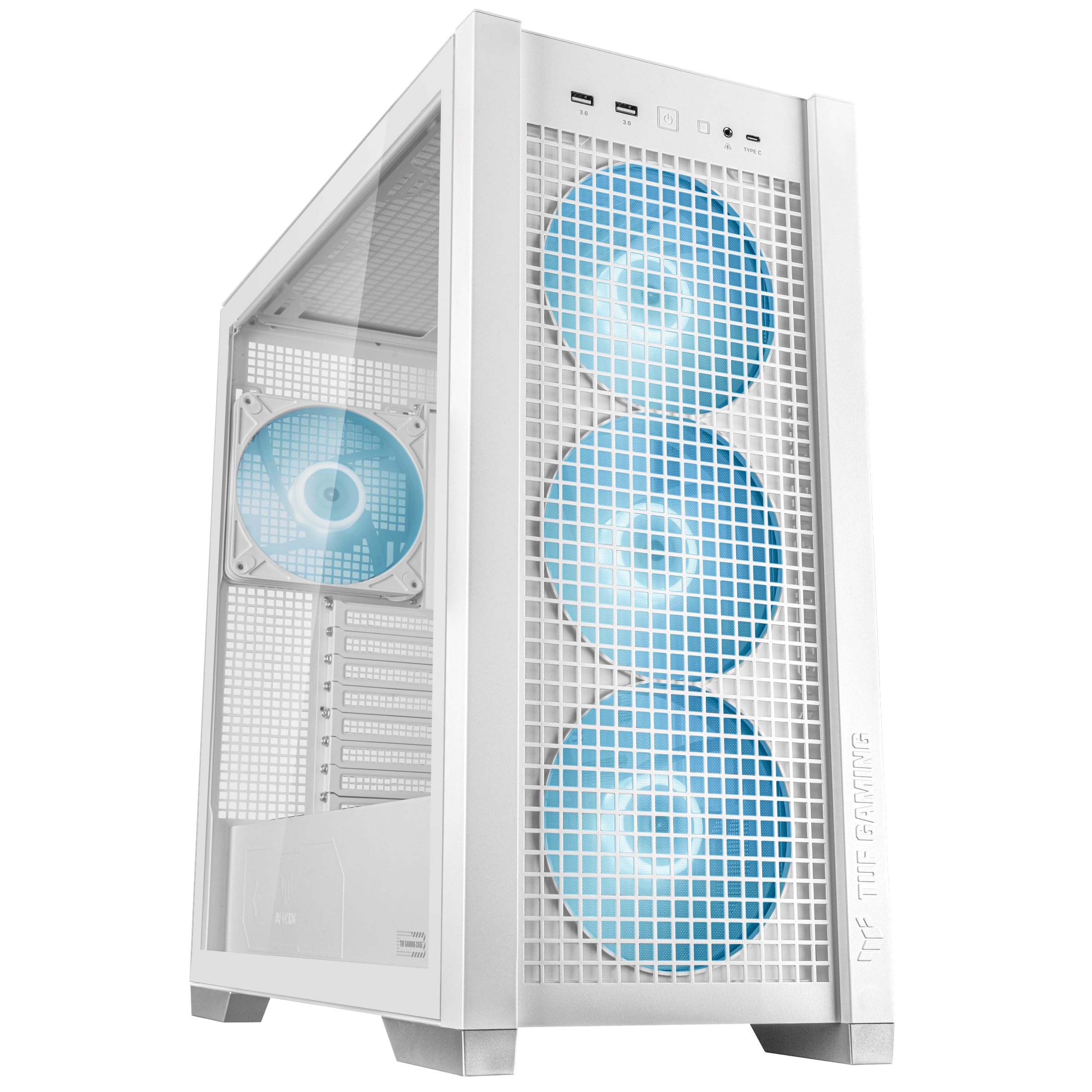 ASUS TUF Gaming GT302 ARGB White Edition ATX Mid-Tower PC Case - 4x 140mm ARGB Fans for Optimal Airflow & Cooling, Interchangeable & Detachable Panels, Hidden-Connector MB Support - Perfect for Gaming Rigs & High-Performance PC Builds