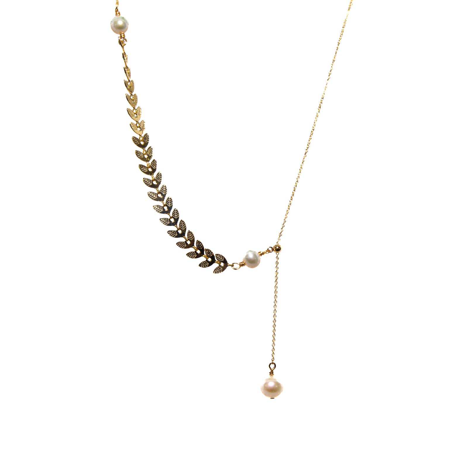 Elegant White Oval Pearl Laurel Necklace for Women - Perfect for Weddings, Parties & Special Occasions