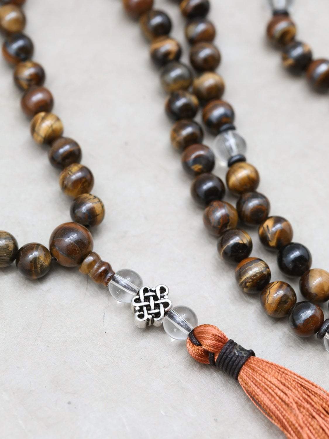 Authentic Tiger Eye Mala Beads for Grounding & Energy - Meditation, Yoga & Spiritual Healing Jewelry