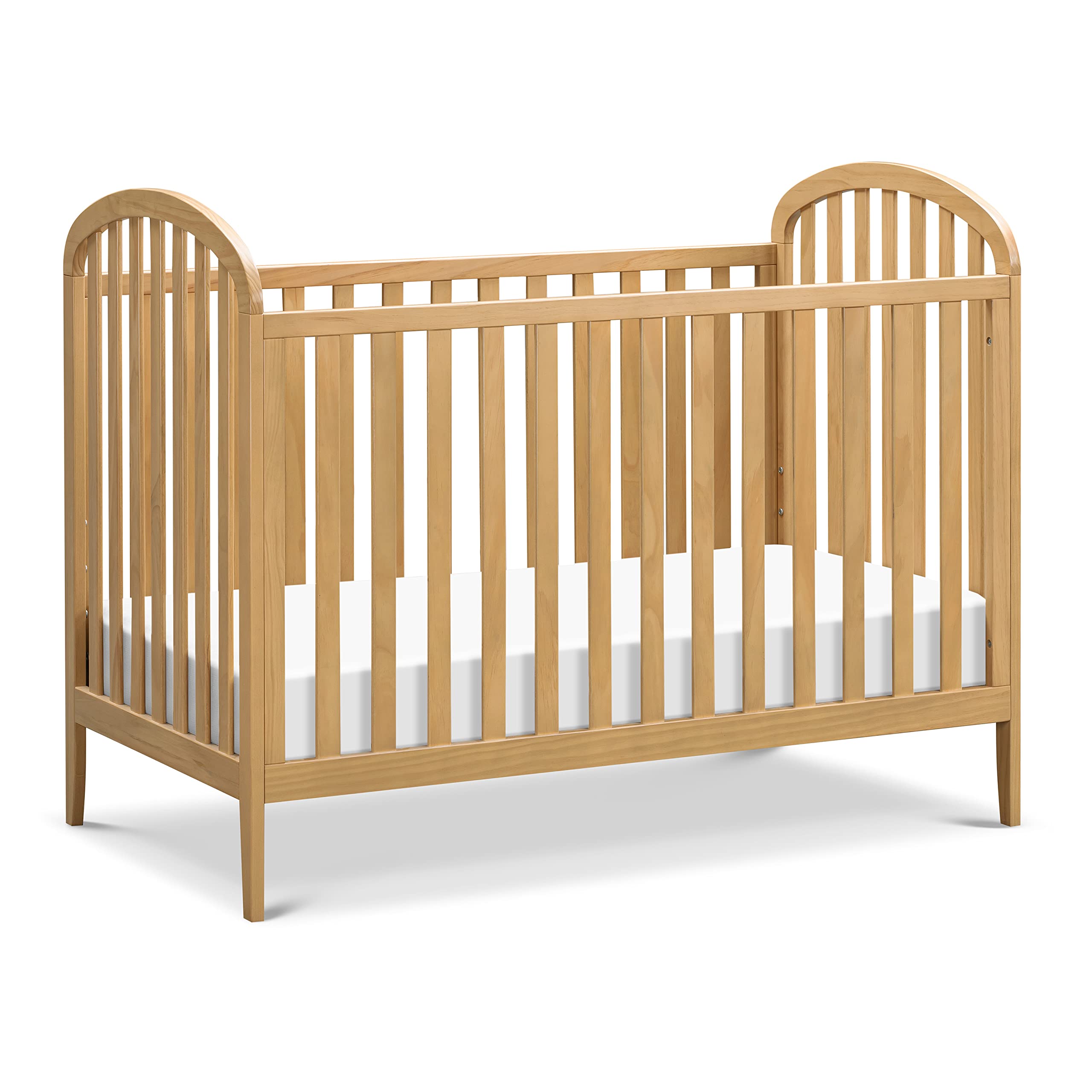 DaVinci Beau 3-in-1 Convertible Baby Crib - GREENGUARD Gold Certified, Converts to Toddler Bed & Daybed - Adjustable Height Wooden Crib in Honey Finish - Perfect for Nursery, Bedroom Transition & Space-Saving Baby Furniture
