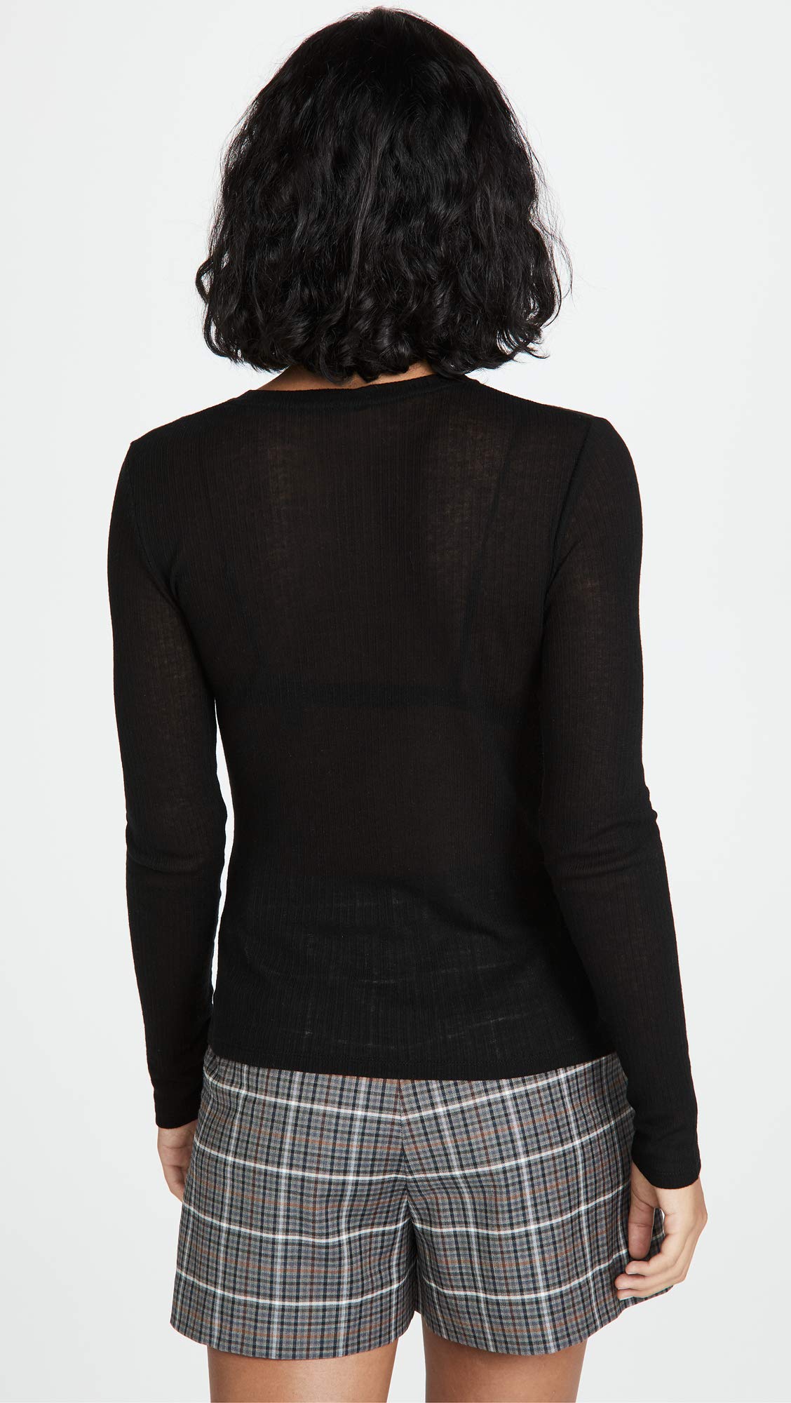 Vince Women's Ribbed Long Sleeve Crewneck Sweater - Soft Knit Pullover for Casual Wear, Office & Fall Layering