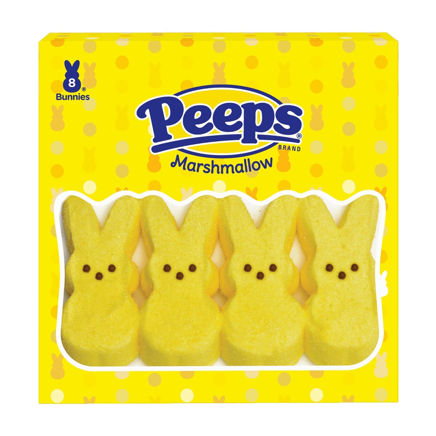 Just Born Peeps Yellow Marshmallow Bunnies (4 Pack) | Easter Candy Treats for Kids & Adults - Perfect for Easter Baskets, Party Favors & Holiday Gifts