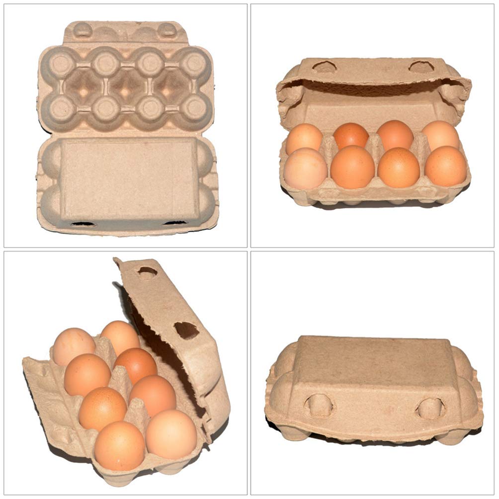 DOITOOL 20PCS 6-Count Egg Cartons for Chicken Eggs - Natural Pulp Egg Crates for Farmers Market, Half Dozen Egg Storage Containers - Perfect for Fresh Farm Eggs, Farmers Markets & Home Kitchen Use